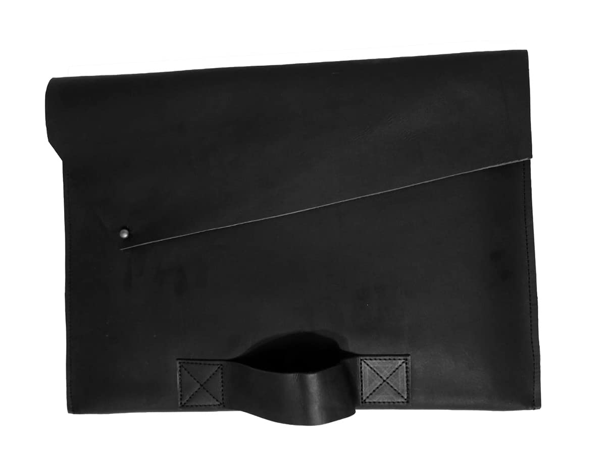 Premium Genuine Leather Laptop Sleeve Case for MacBook Pro & Air - Slim Protective Cover with Portfolio Pocket for Work, Travel & Daily Commute