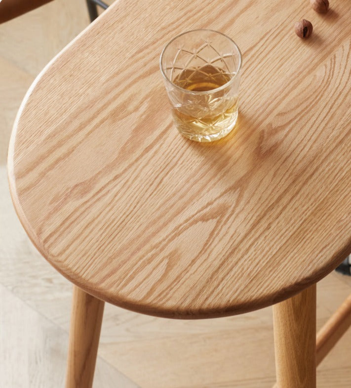 Solid Oak and Cherry Wood Bar Table - Rustic Pub Style Counter Height Table for Kitchen, Dining Room, or Home Bar Decor