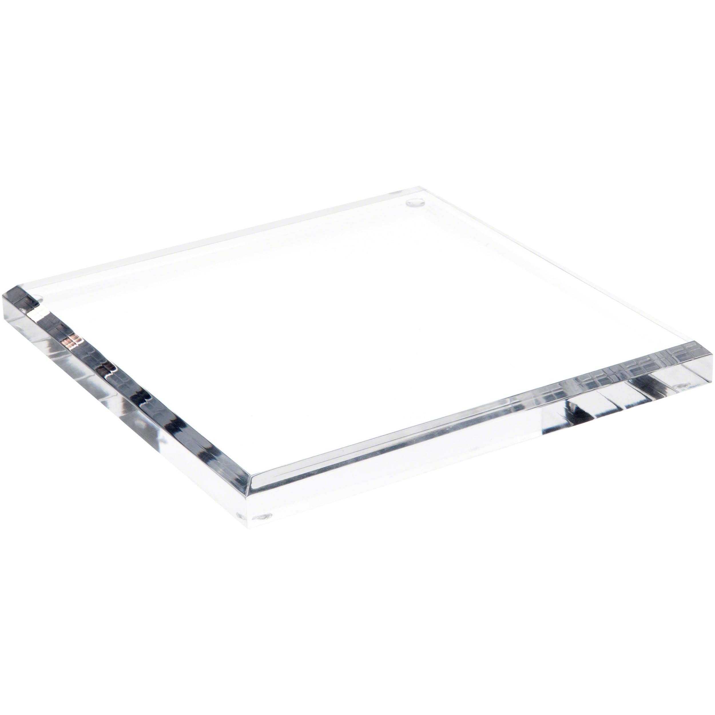 8x8 Inch Clear Acrylic Square Beveled Display Stand Base - 0.75
