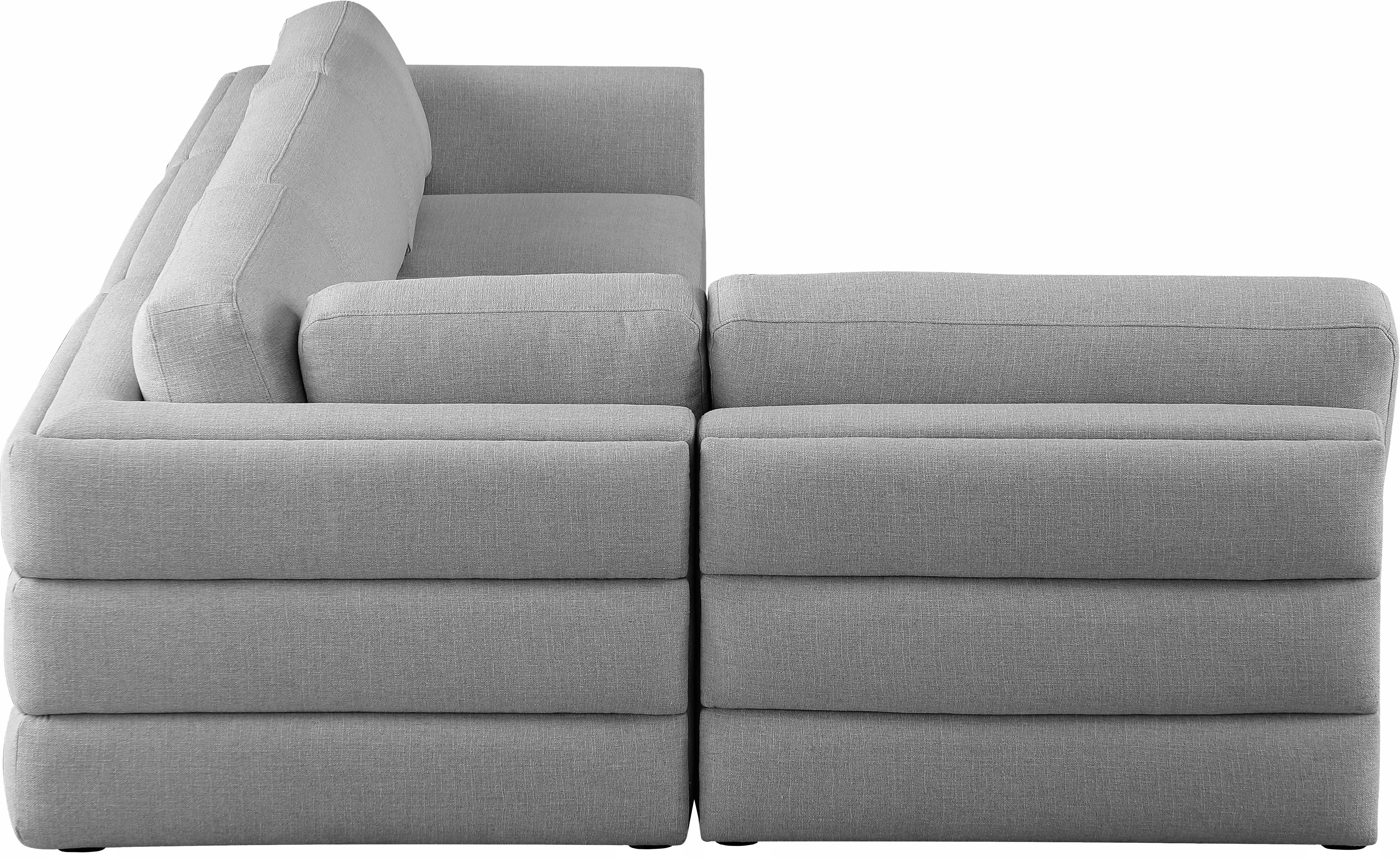 Beckham Durable Linen Textured Fabric Modular Sectional Sofa - Modern Living Room Furniture for Home Theater & Family Gatherings