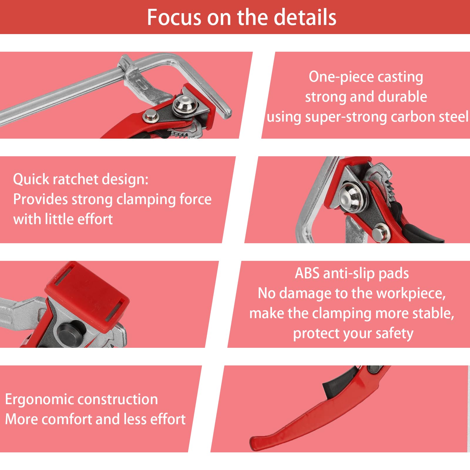 2025 Upgraded Ratcheting Table Clamp - Quick Track Saw Clamps with Ratchet Guide Rail F Clamp - MFT Clamp for MFT Table & Guide Rail System - Woodworking Clamps Compatible with Festool (2PCS) - Perfect for Woodworking Projects & DIY Home Improvement