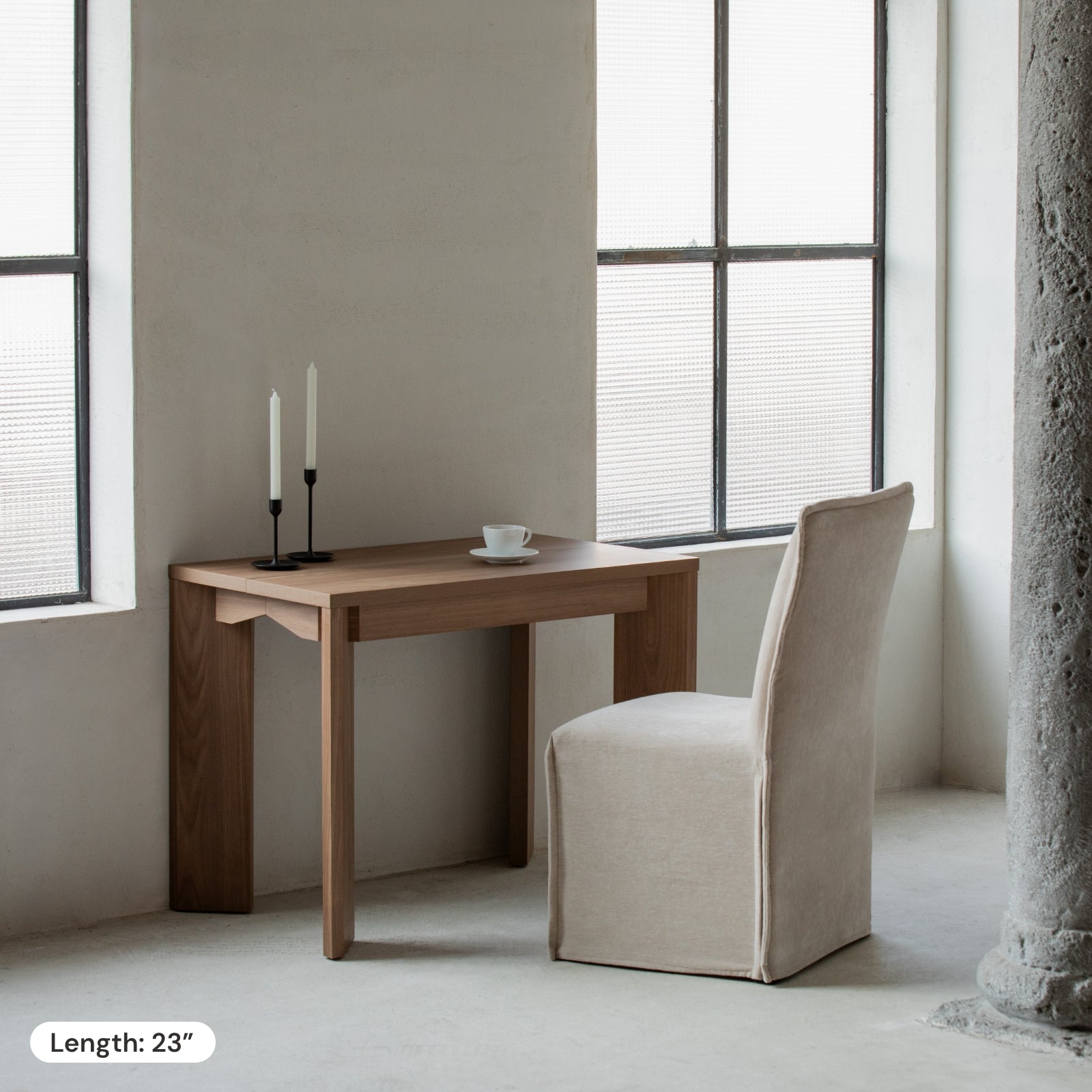 Extendable Flex Dining Table - Solid Walnut Wood Expandable Table for Small Spaces | Perfect for Apartments, Kitchens & Dining Rooms