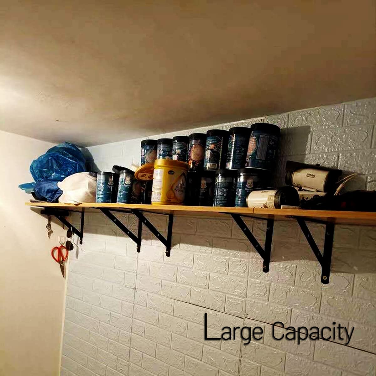 Heavy Duty 10 Inch Shelf Brackets - 4 Pack Metal Floating Shelf Supports, 90 Degree Angle Brackets for Shelving, Wall Mounted Shelves - Perfect for Home, Office, Garage Storage Organization