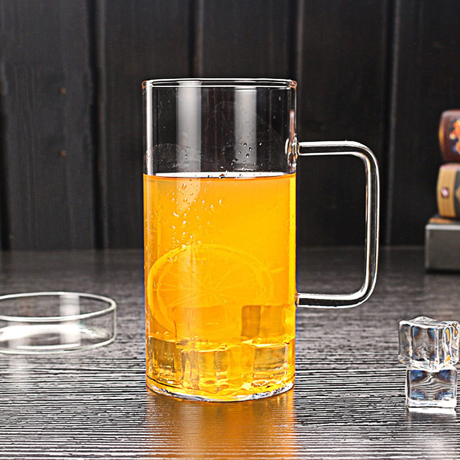 Premium 20oz Borosilicate Glass Coffee Mug with Glass Lid - Large Capacity Tea Cup for Hot & Cold Drinks - Perfect for Reading, Office, and Home Use