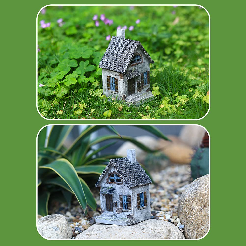 Miniature Fairy House Statue - Handcrafted Fairy Garden Figurine & Outdoor Ornament for Fairy Gardens, Terrariums & Home Decor