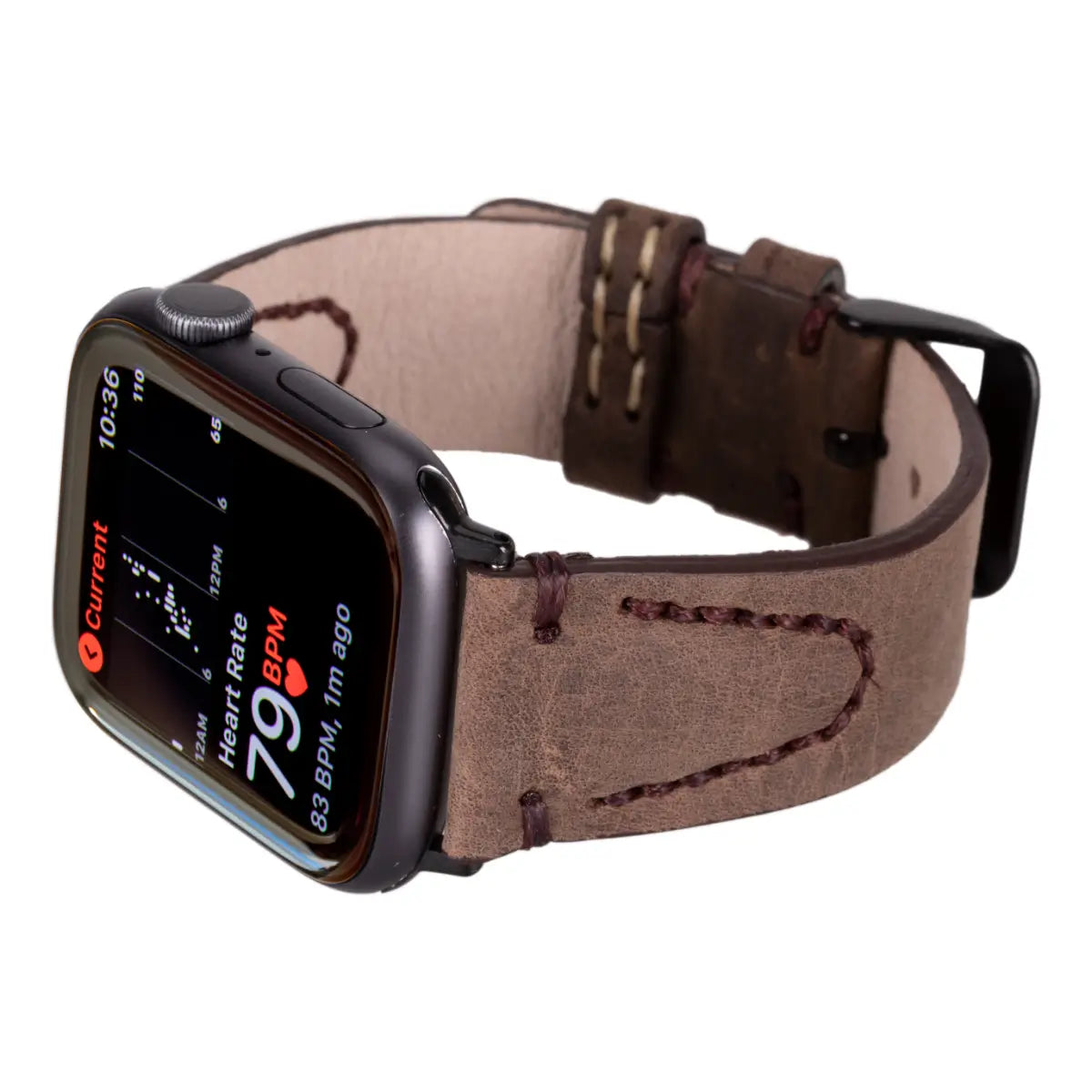 Premium Dark Brown Leather Sport Band for Apple Watch - Avila Series - Durable & Comfortable for Workouts, Running & Everyday Wear