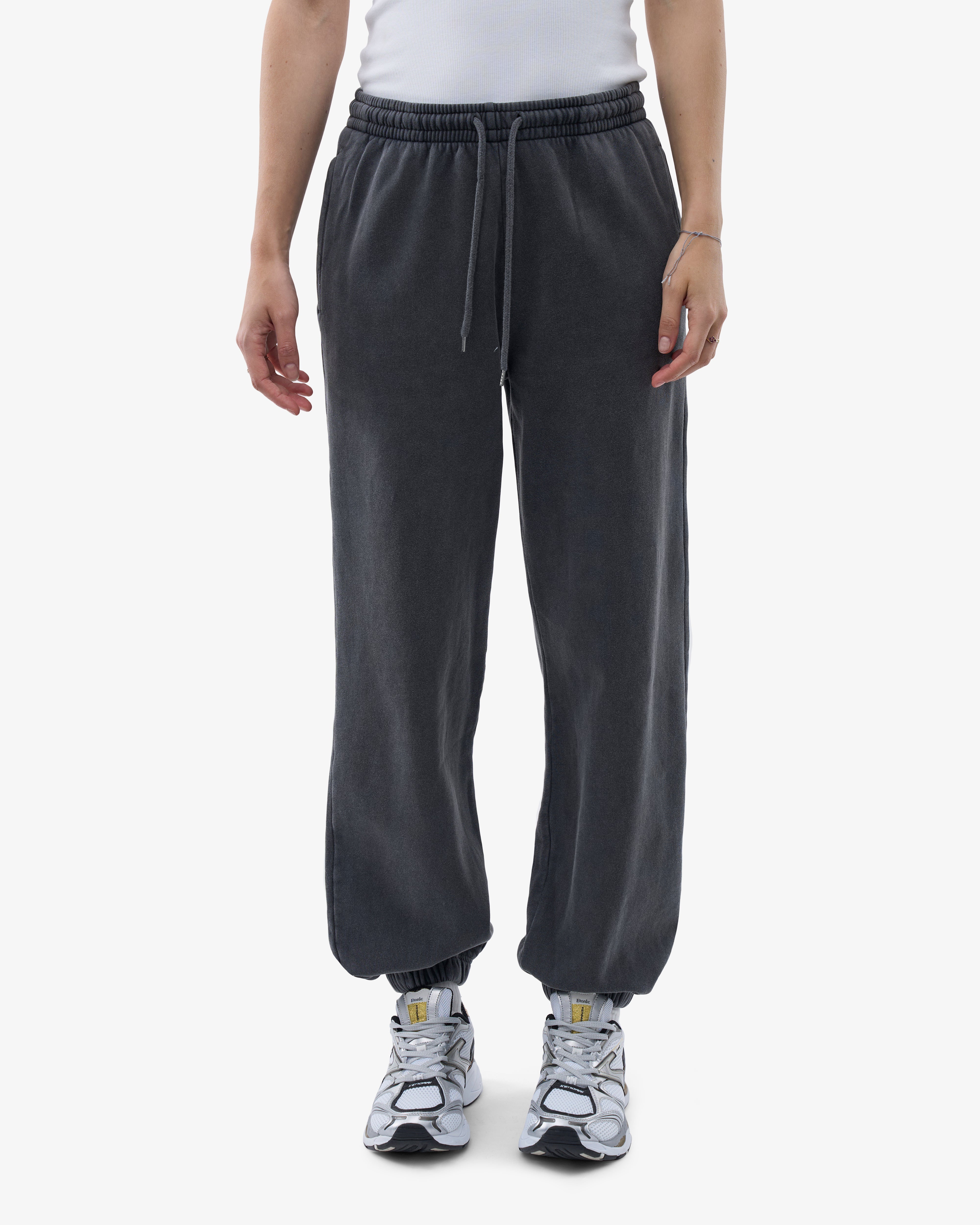 Organic Cotton Relaxed Sweatpants for Women & Men - Faded Black | Comfortable Lounge Pants for Yoga, Home & Casual Wear