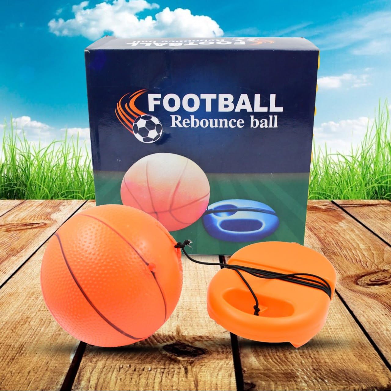Football Rebound Ball with String - Adjustable Soccer Training Equipment for Kids & Adults | Perfect for Solo Practice, Backyard Drills & Skill Development (1 Set)