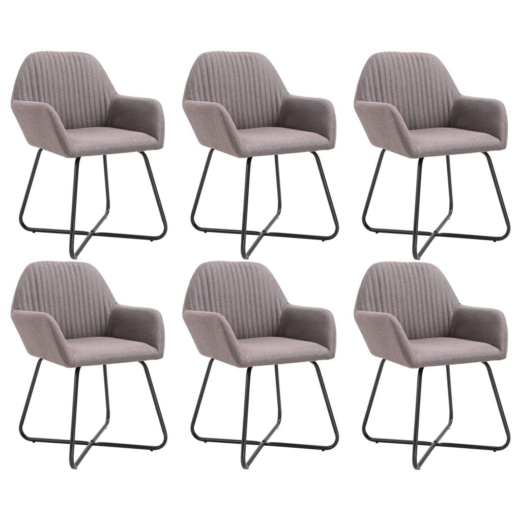 vidaXL Set of 2 Taupe Upholstered Dining Chairs with Metal Legs - Modern Ergonomic Accent Chairs for Living Room & Dining Room - Perfect for Home Decor, Dinner Parties, and Comfortable Seating