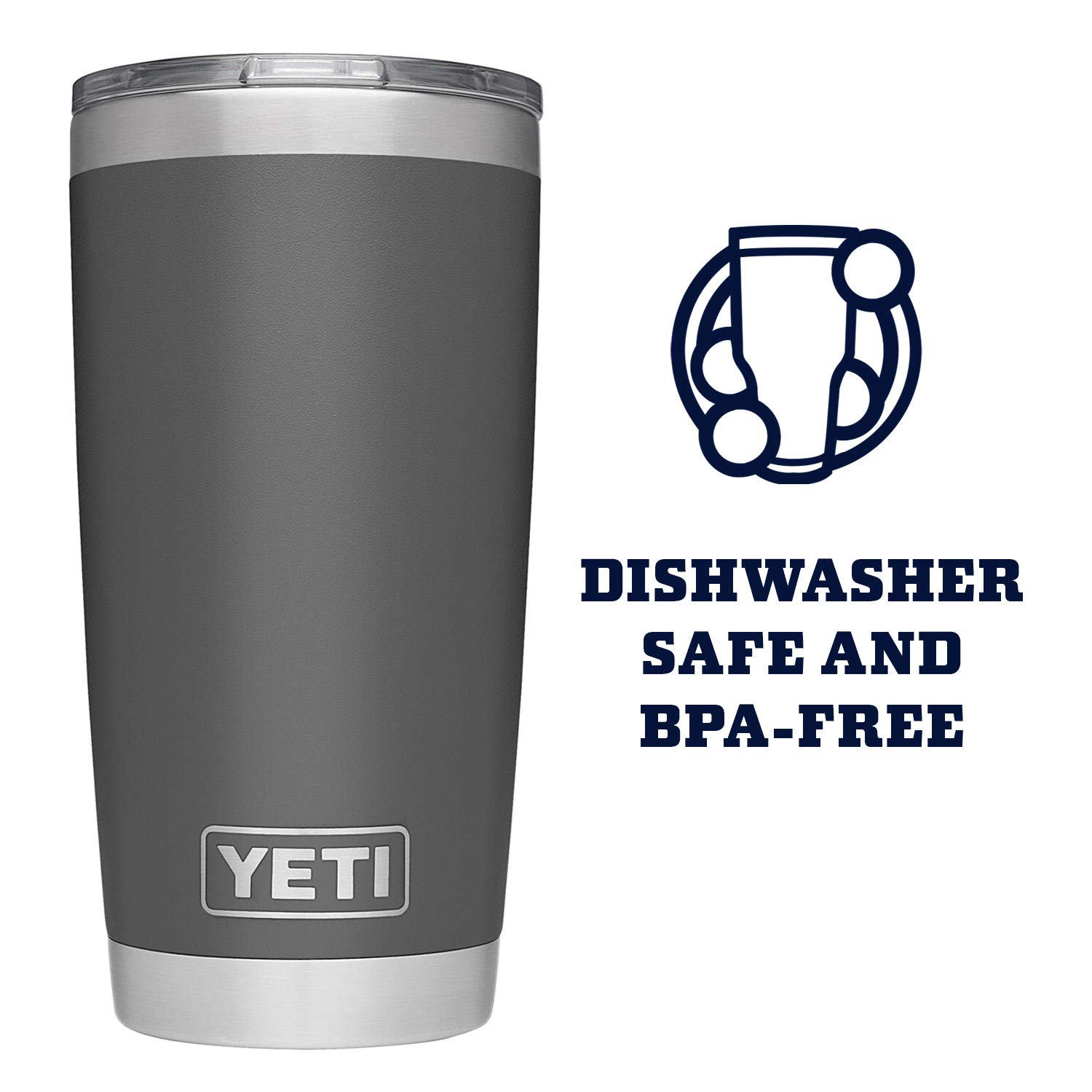 YETI Rambler 20 oz Stainless Steel Vacuum Insulated Tumbler with MagSlider Lid - Keeps Drinks Hot or Cold for Hours - Perfect for Outdoor, Office, and Travel Use