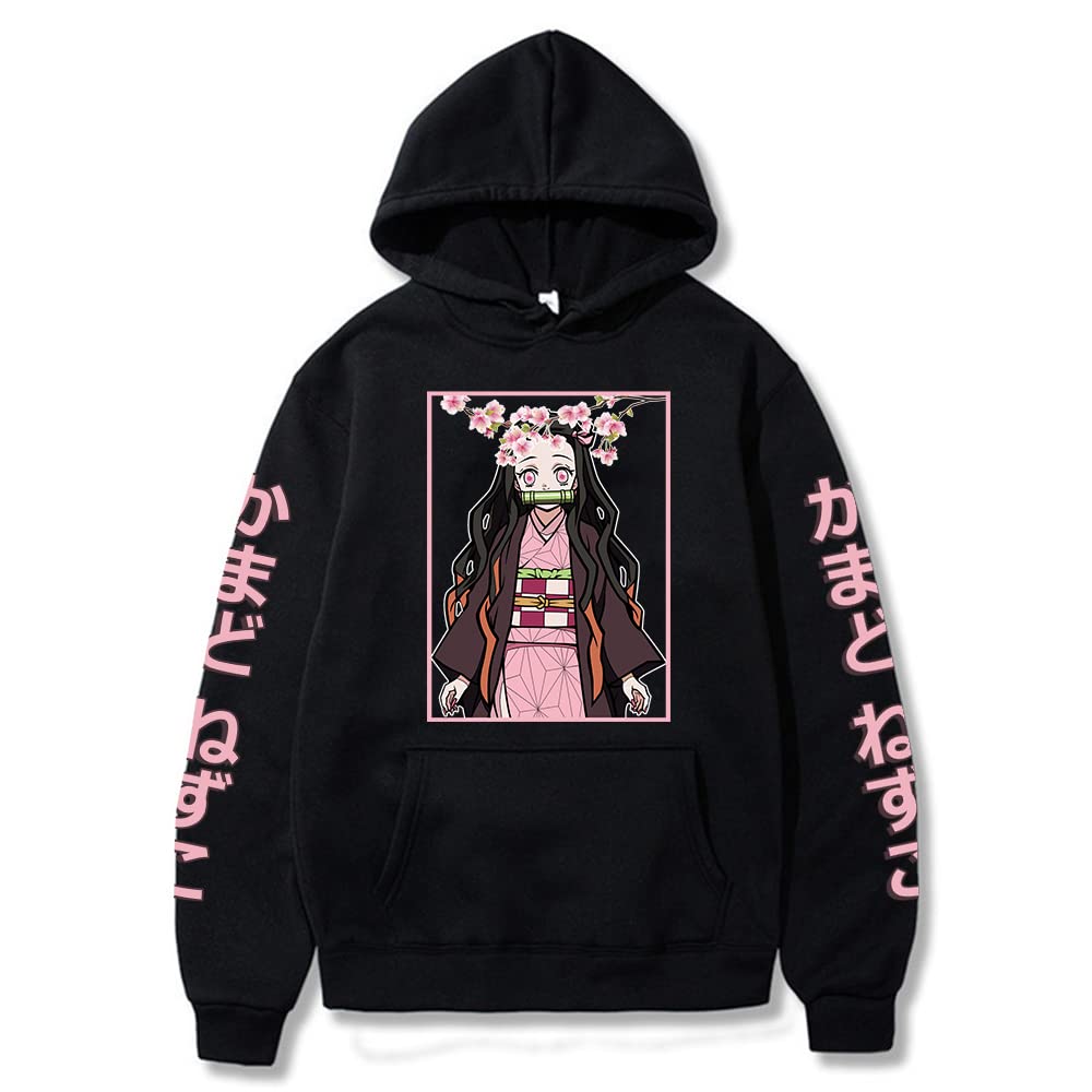 DIOMMELL Nezuko Kamado Demon Slayer Anime Hoodie Sweatshirt - Cute Kawaii Cosplay Gift for Fans, Perfect for Halloween, Conventions & Casual Wear