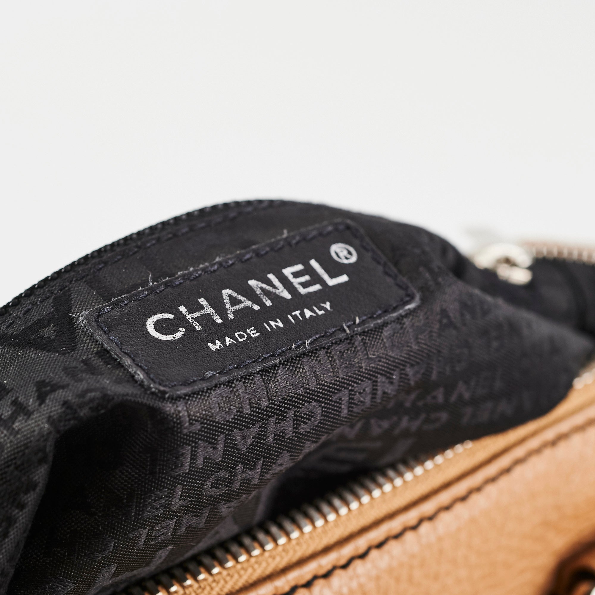 Chanel Boston Beige Caviar Leather Shoulder Bag for Women - Luxury Designer Handbag for Work, Travel & Everyday Use