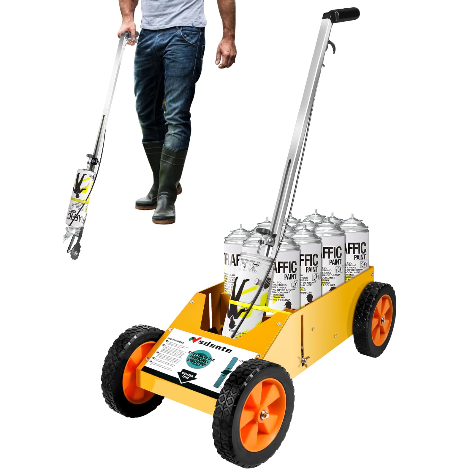 2 in 1 Detachable Parking Lot Striping Machine & Marking Paint Wand - Lightweight Trigger with Precision Control for Fast, Accurate Road & Parking Lot Markings (Pack of 1) - Perfect for Parking Lot Maintenance, Warehouse Floor Marking & Construction Site Layouts