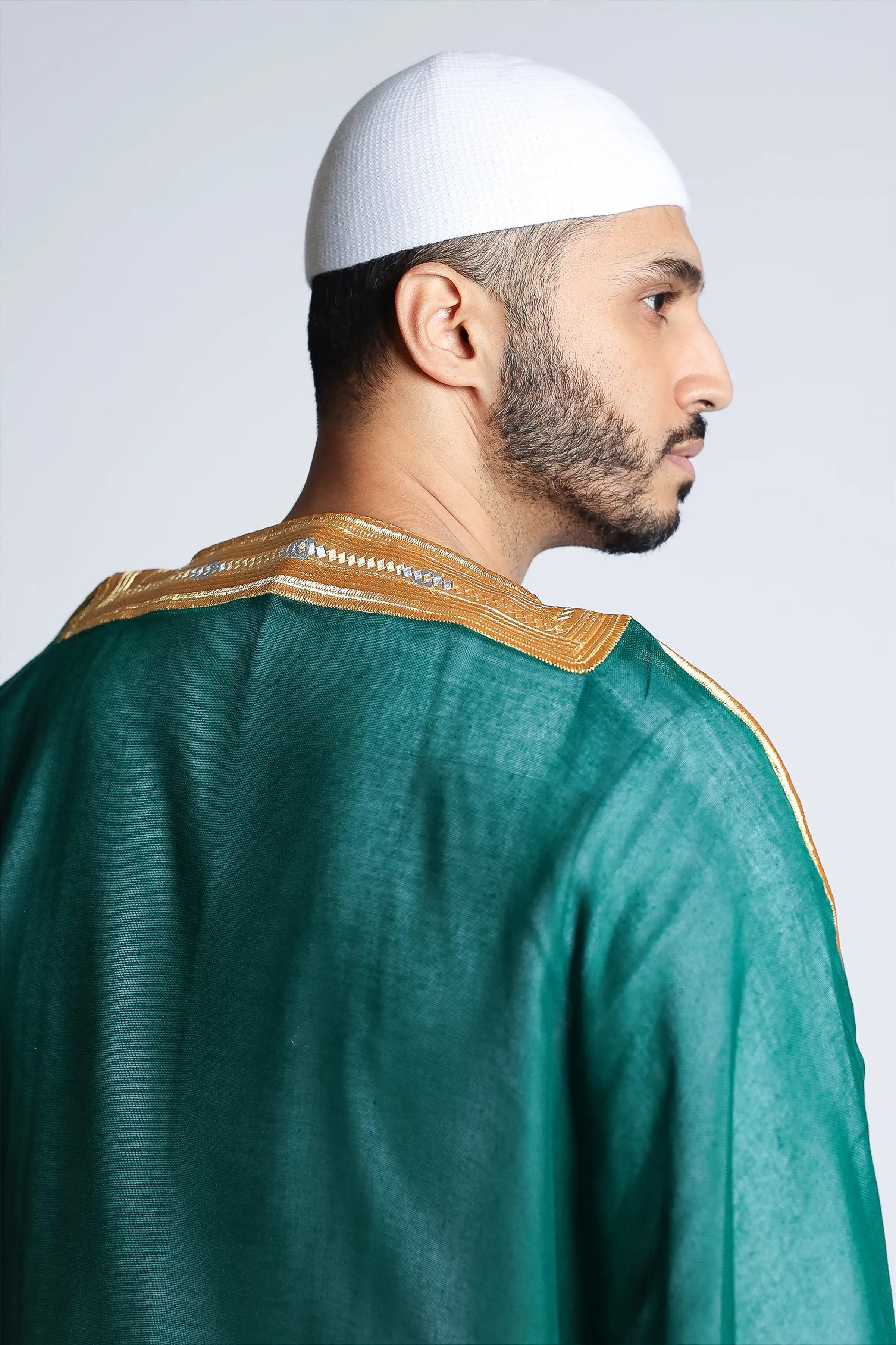 Premium Pine Green Arab Bisht - Traditional Middle Eastern Cloak for Men - Perfect for Weddings, Festivals & Special Occasions