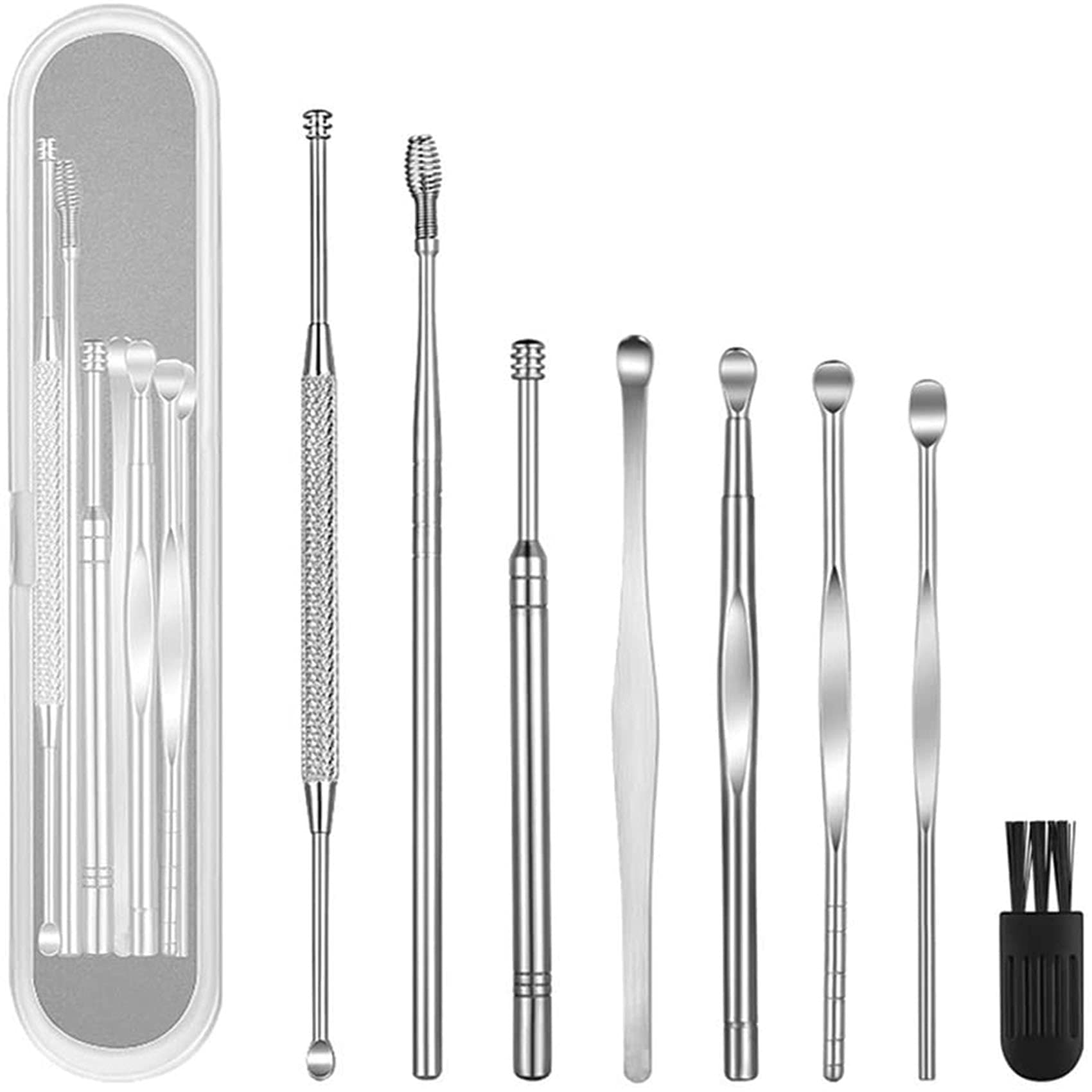 RPANLE Ear Wax Removal Tool Kit - Reusable Ear Cleaner with Small Brush & Storage Box for Safe Ear Cleaning - Perfect for Home, Travel, and Personal Hygiene Care (Black)