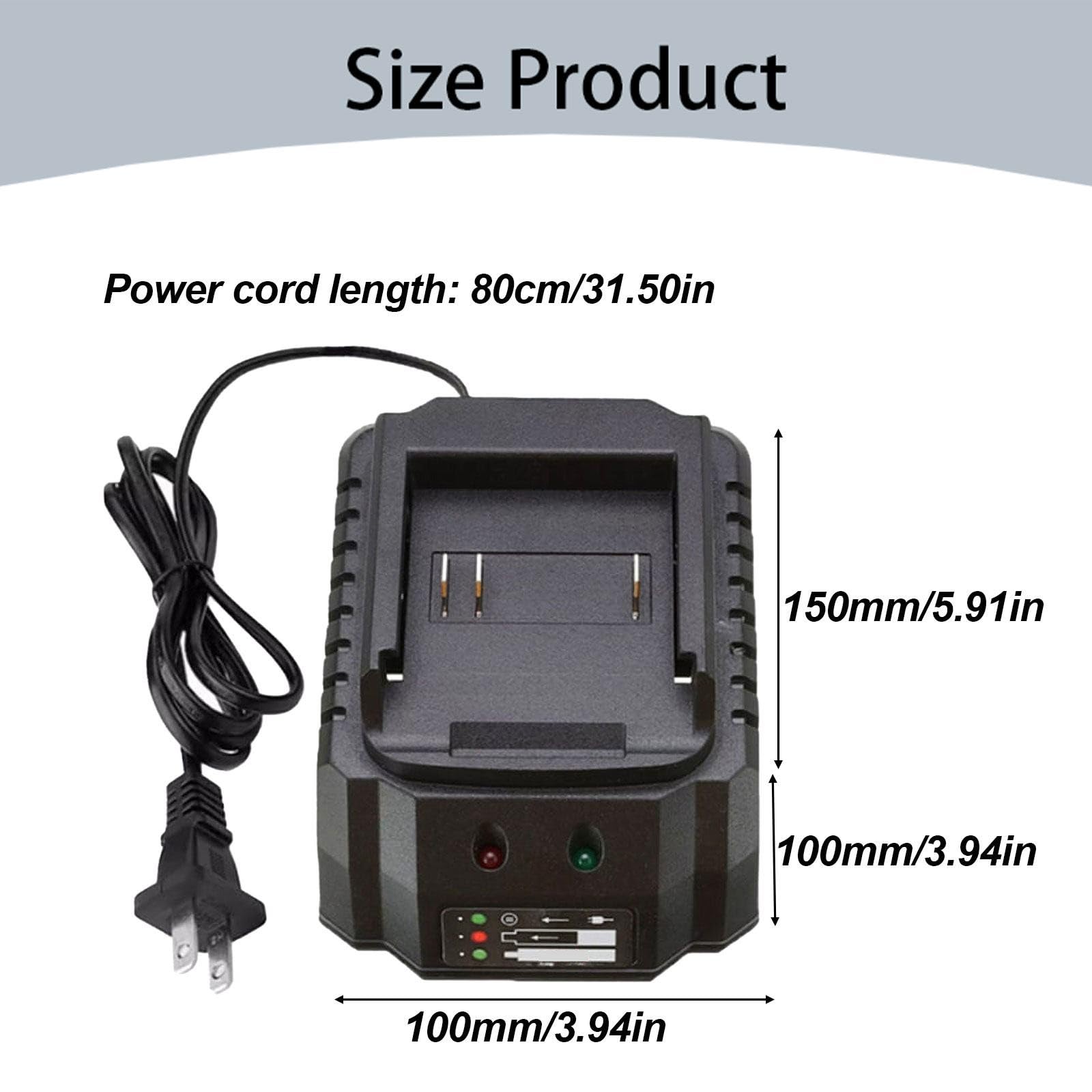 2024 Fast Wall Charger for Lithium Battery Power Tools - US & EU Plug (Black) - Perfect for DIY Projects & Professional Worksites