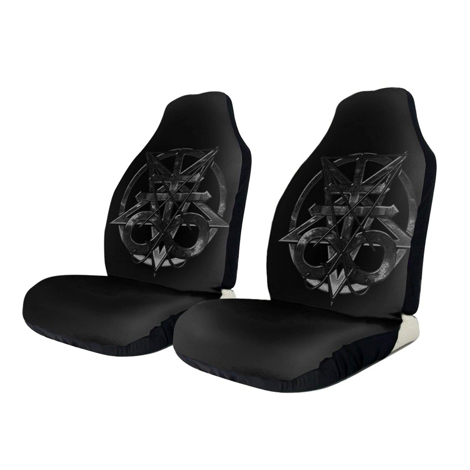 Ninegty Satanic Hell Pentagram Universal Car Seat Covers - Anti-Slip Seat Protectors for Sedan, Truck & Van - Perfect for Gothic Style, Horror Fans & Car Enthusiasts
