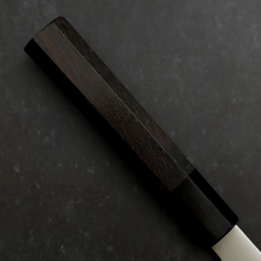 Premium Santoku Knife 180mm - HAP 40 Steel with Polished Buffalo Ebony Handle - Japanese Kitchen Knife for Professional Chefs & Home Cooking - Perfect for Slicing, Dicing & Mincing Vegetables, Meat & Fish