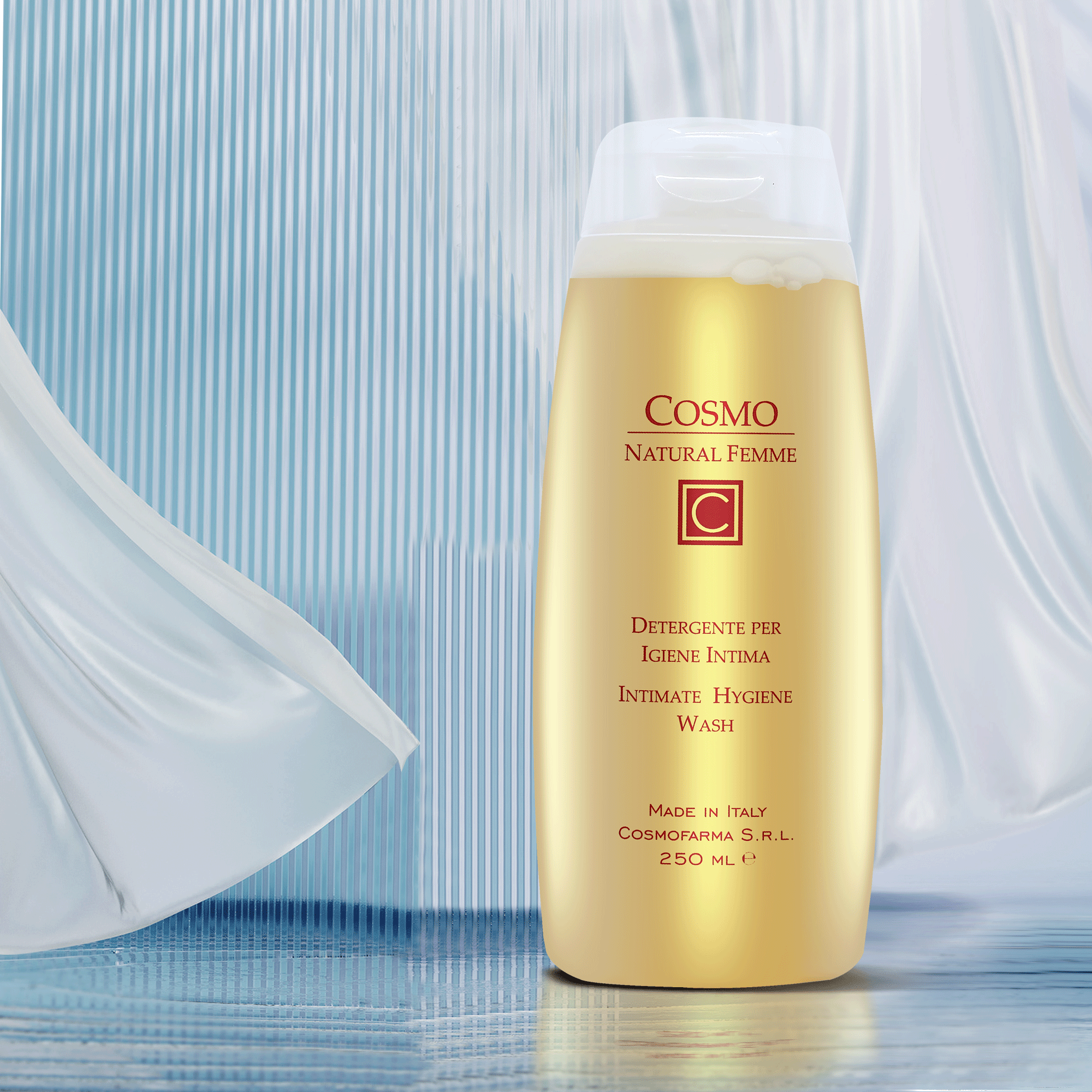Cosmo Natural Feminine Intimate Wash for Women - pH Balanced, Gentle & Soothing Cleanser - 250ml for Daily Hygiene & Freshness - Perfect for Sensitive Skin & Post-Workout Care