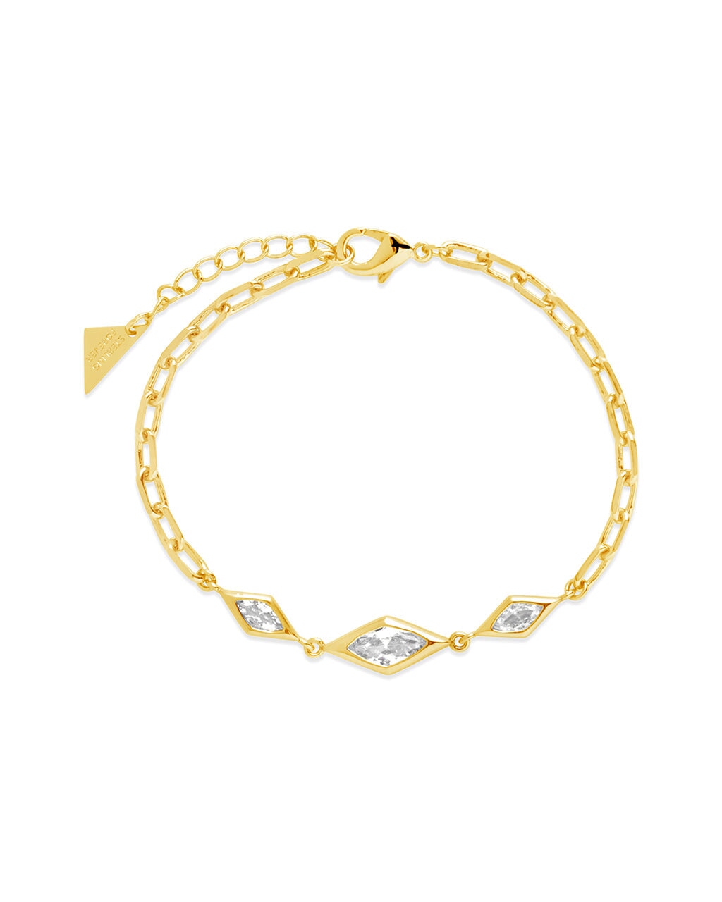 Lissie CZ Station Chain Bracelet for Women - Elegant Cubic Zirconia Tennis Bracelet, Dainty Gold Plated Jewelry Gift for Her - Perfect for Parties, Weddings & Everyday Wear
