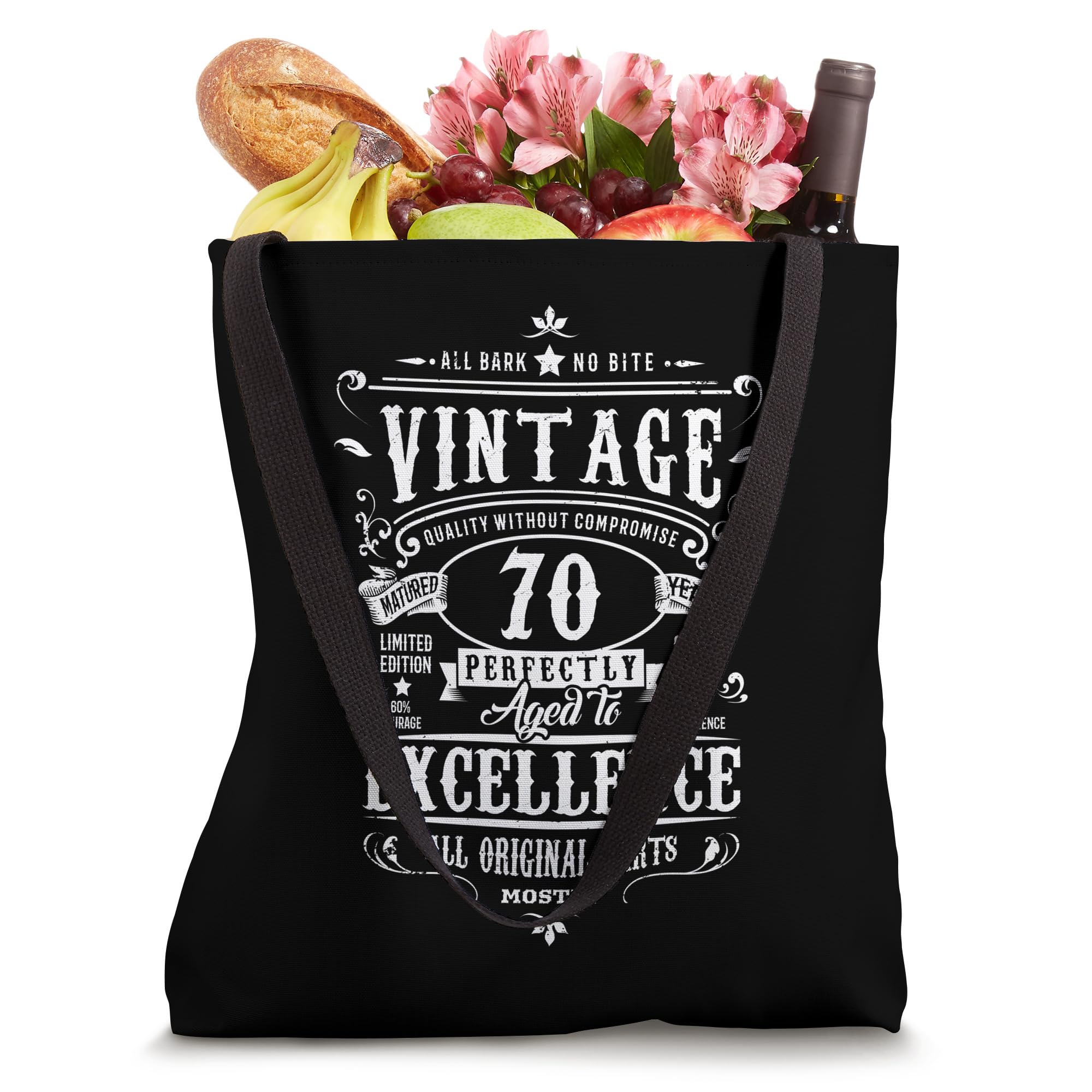 Vintage 70th Birthday Gift for Men - 70 Year Old Grandpa 1952 Themed Canvas Tote Bag - Perfect for Birthday Parties, Retirement Celebrations & Family Gatherings