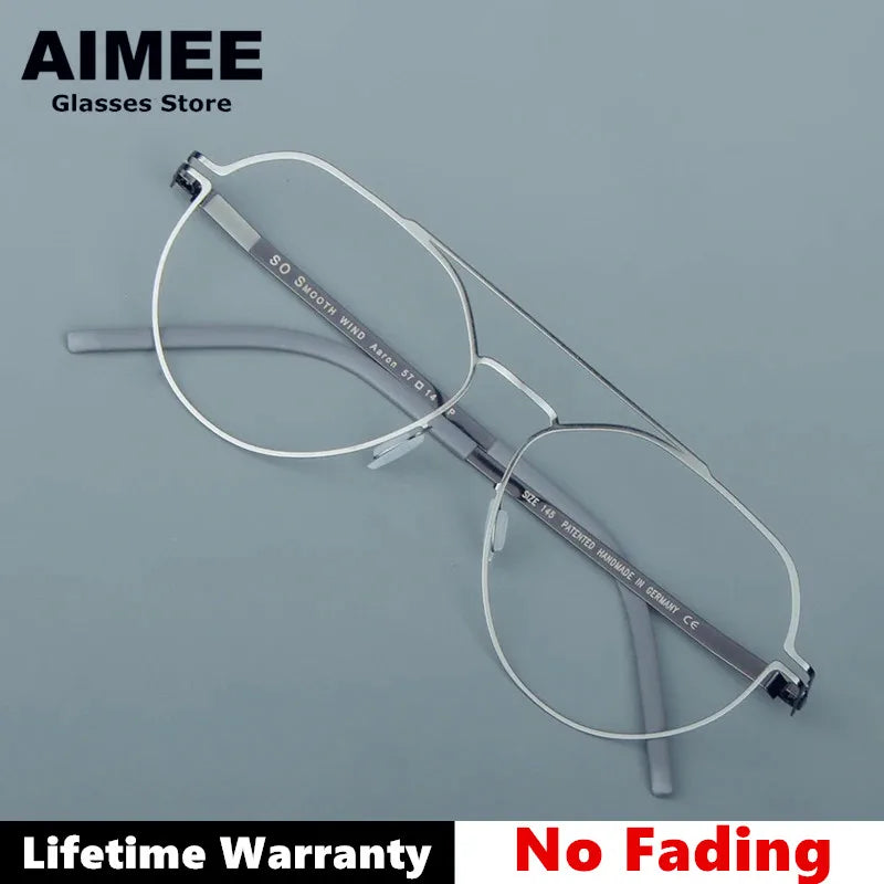 Aimee Unisex Full Rim Oval Double Bridge Steel Eyeglasses 14647 - Stylish & Durable Eyewear for Men & Women - Perfect for Reading, Work, and Everyday Fashion