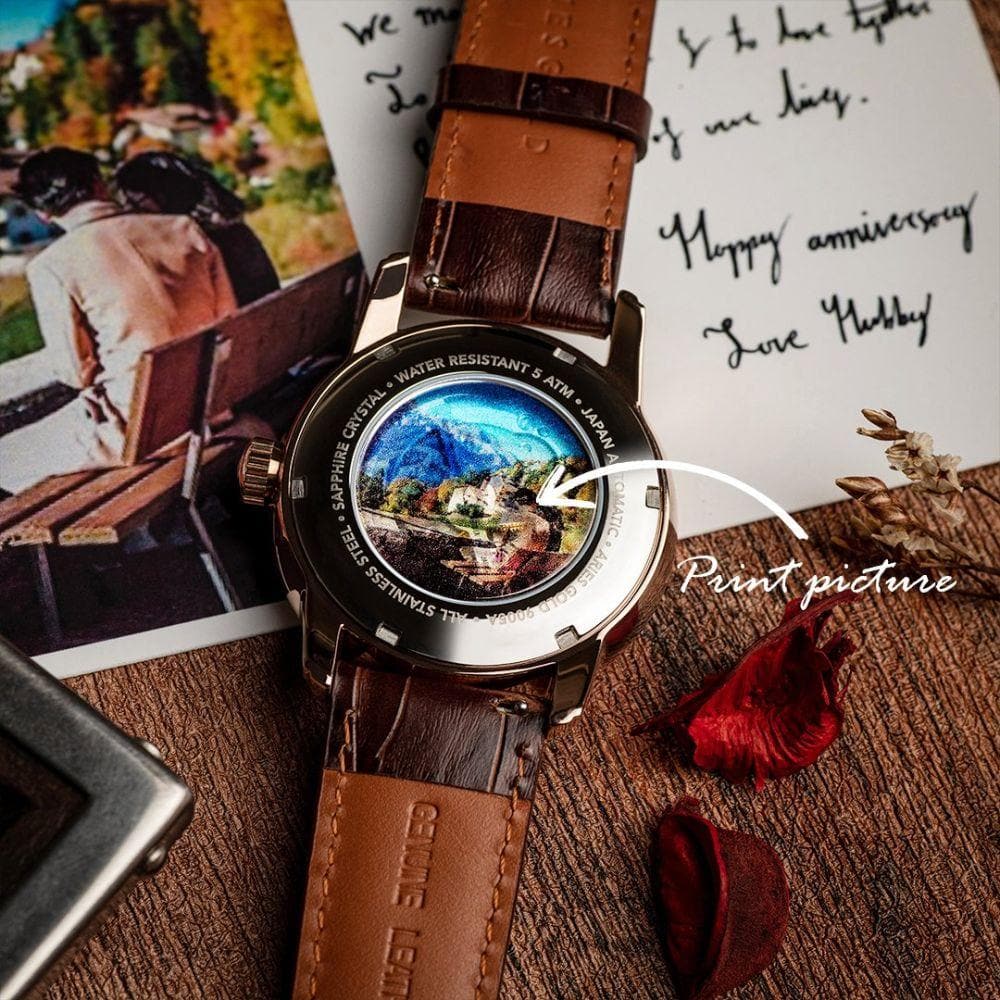 ARIES GOLD INFINUM EL TORO Rose Gold Men's Watch with Genuine Brown Leather Strap - Luxury Dress Watch for Business, Formal Occasions & Gifts