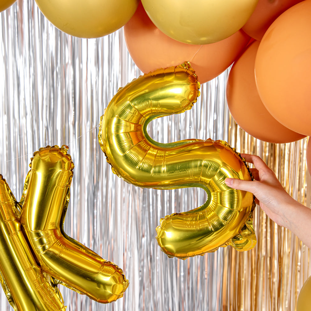 Balloonify Gold Mylar Letter S Balloon - 16 Inch Large Foil Alphabet Balloons for Birthday Party Decorations, Baby Showers & Wedding Celebrations - 1 Count Box