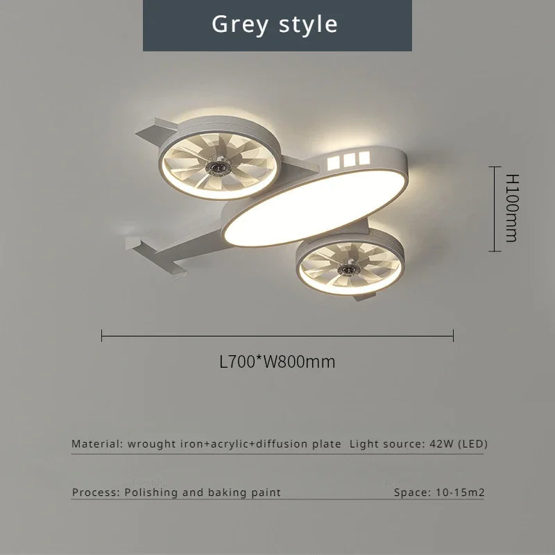 Stylish Mounted Airplane Ceiling Light & Fan for Kids Room Decor - Perfect for Nursery, Bedroom, and Playroom