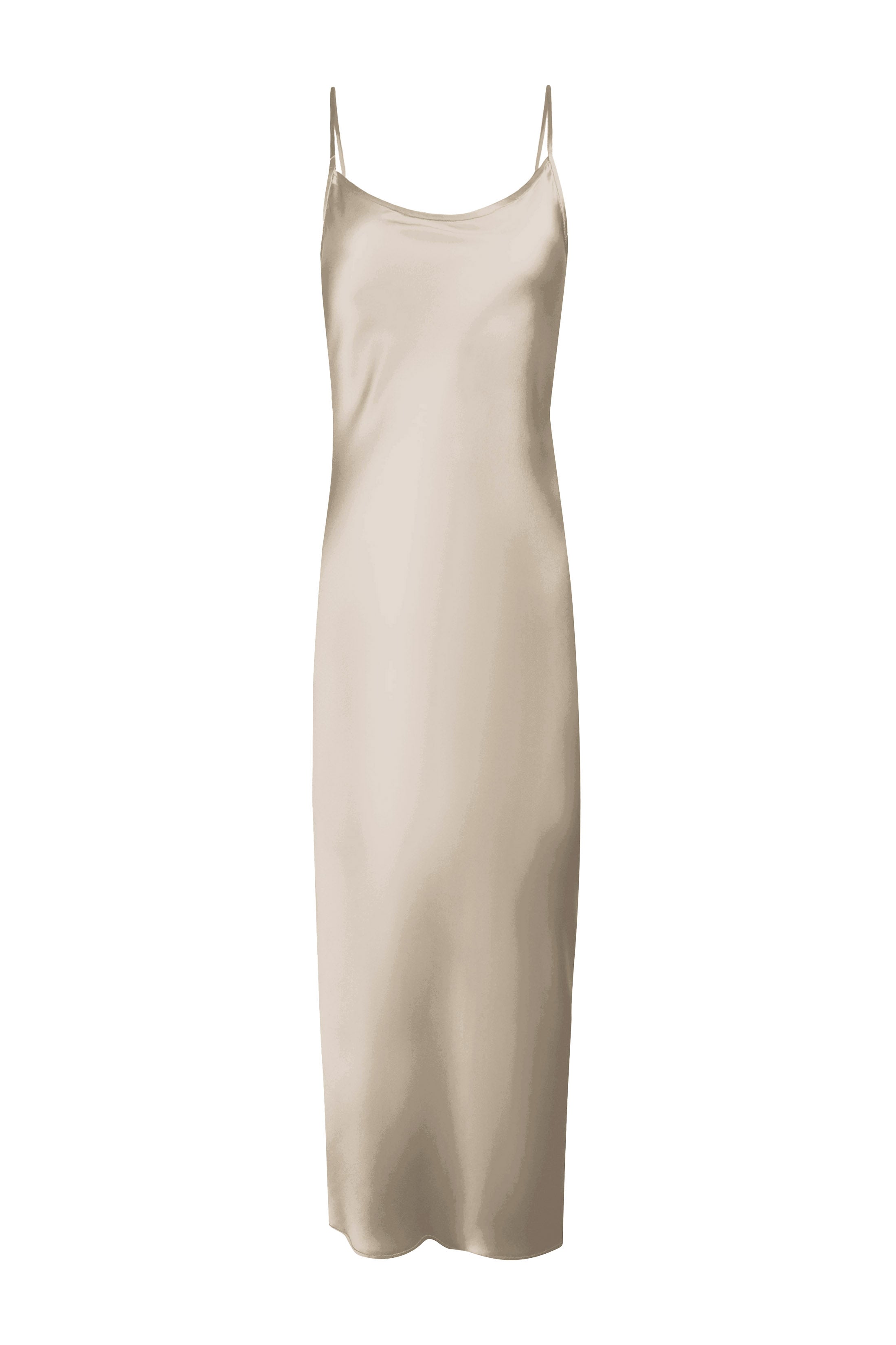 BM Minimal Slip Dress - Elegant Dust Pink Satin Nightgown for Women | Perfect for Sleepwear, Loungewear & Special Occasions