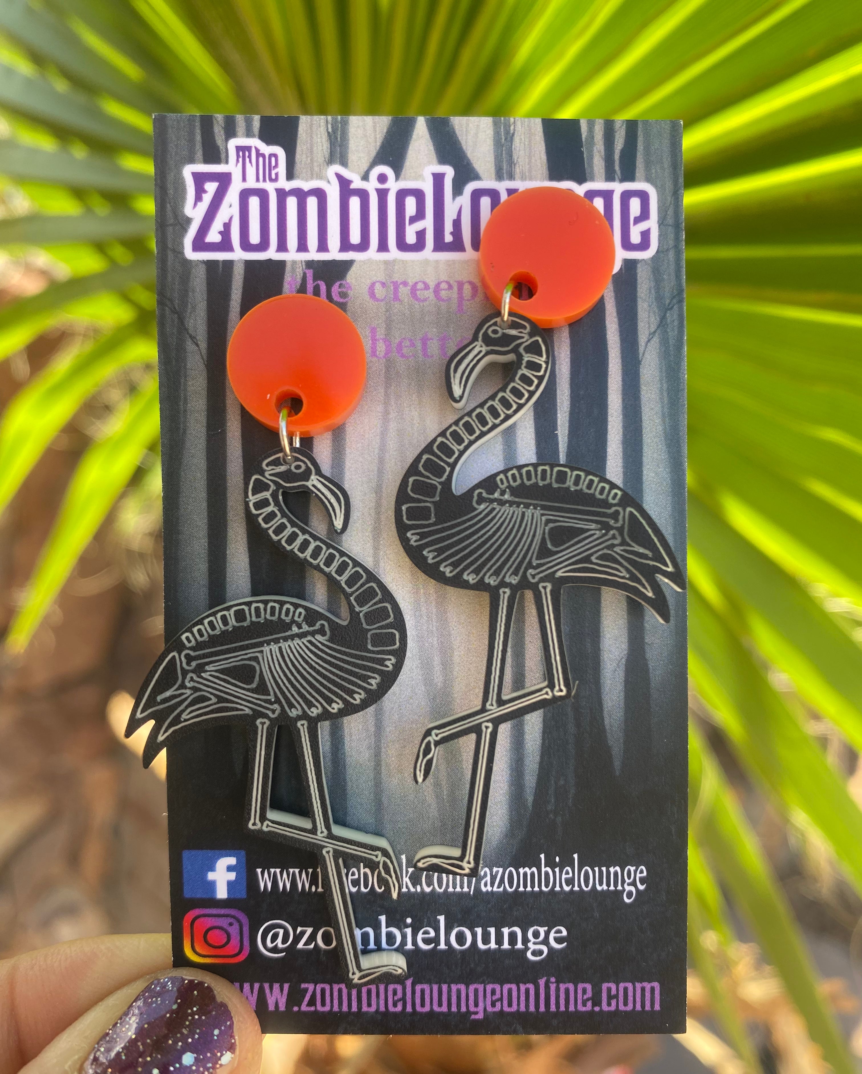 Stylish Flamingo Skeleton Earrings for Women - Gothic Boho Jewelry for Halloween, Costume Parties & Everyday Wear