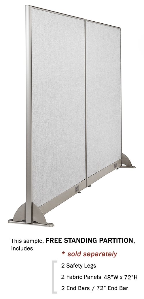 GOF Partition Safety Leg - Office Full Panel Fabric Room Privacy Divider Accessories for Cubicles & Workstations | Enhance Privacy in Open Office Spaces