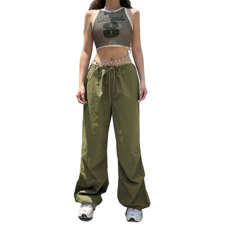 Gothic Vintage Women's Casual Pants - Loose Wide Leg Sweatpants with Drawstring, Harajuku Style for Streetwear & Alternative Fashion | Perfect for Daily Wear, Concerts, and Gothic Events