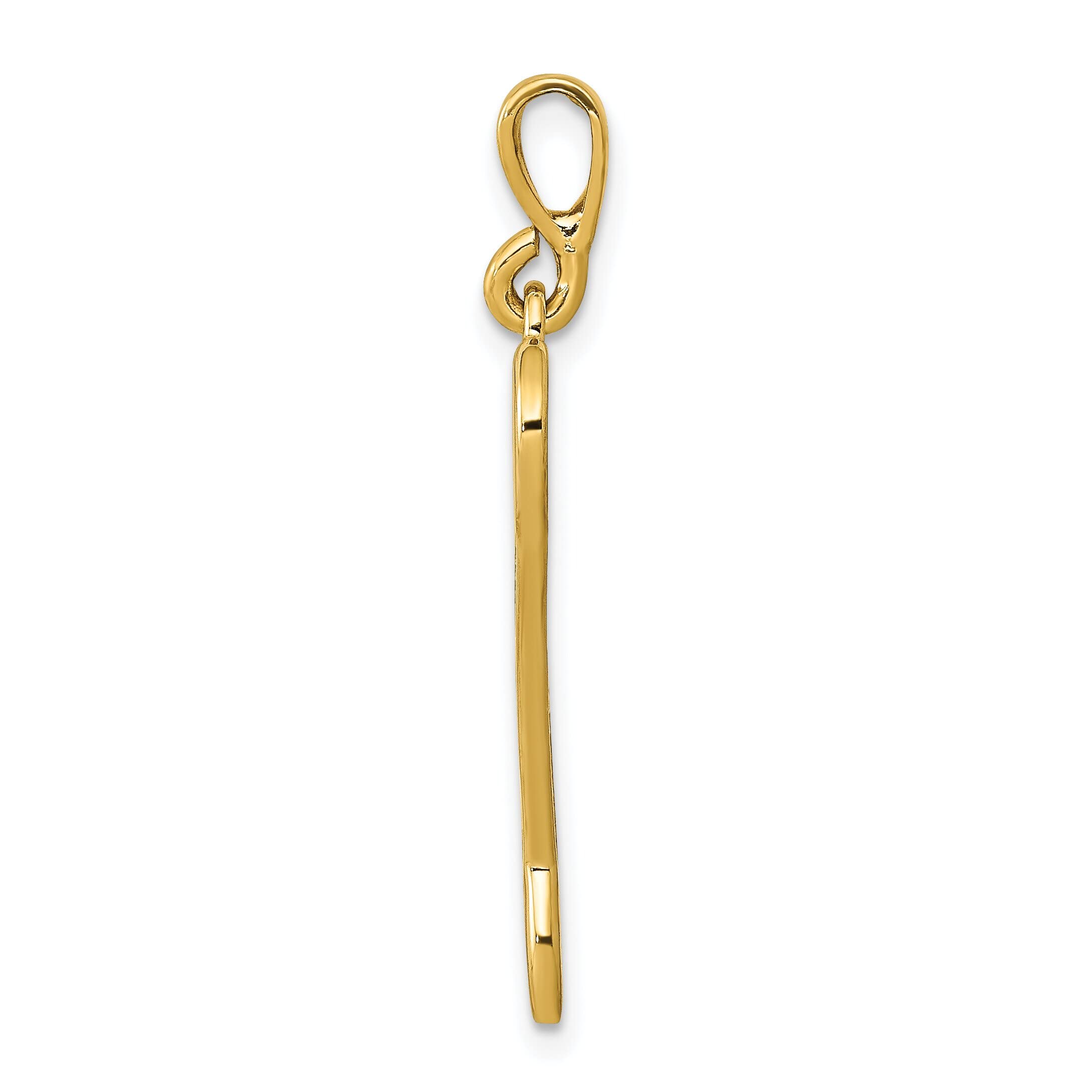 14K Yellow Gold Wrench Charm Pendant Necklace - Handyman Tool Jewelry for Men & Women - Perfect for DIY Enthusiasts, Mechanics, and Construction Workers