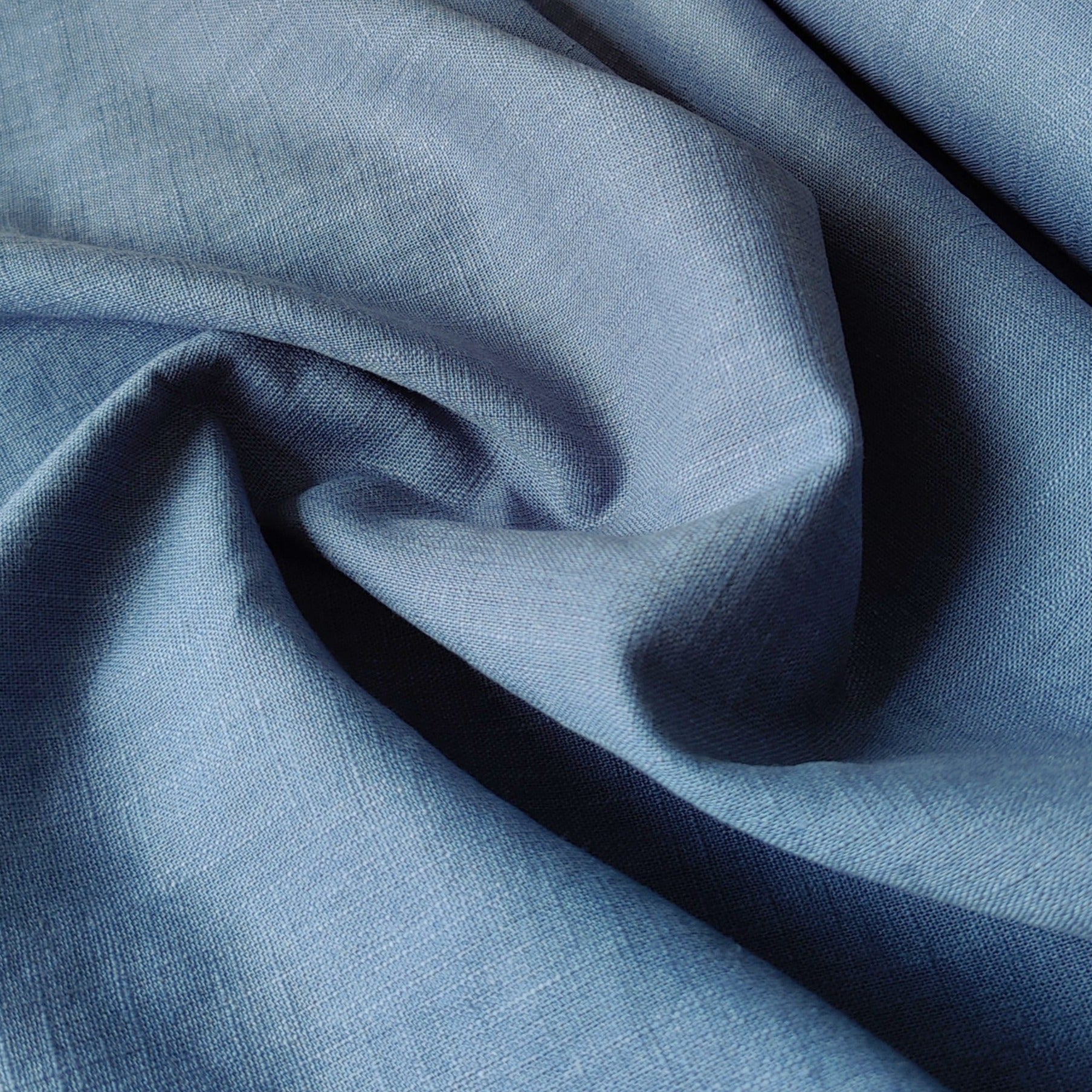 Premium Washed Linen Cotton Fabric in Copen Blue - Perfect for DIY Home Decor, Clothing & Craft Projects