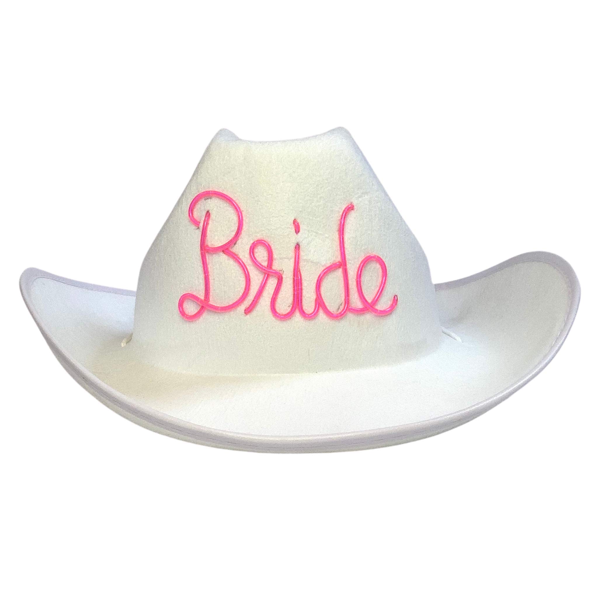 Glow Bride Cowboy Hat - White for Bachelorette Parties