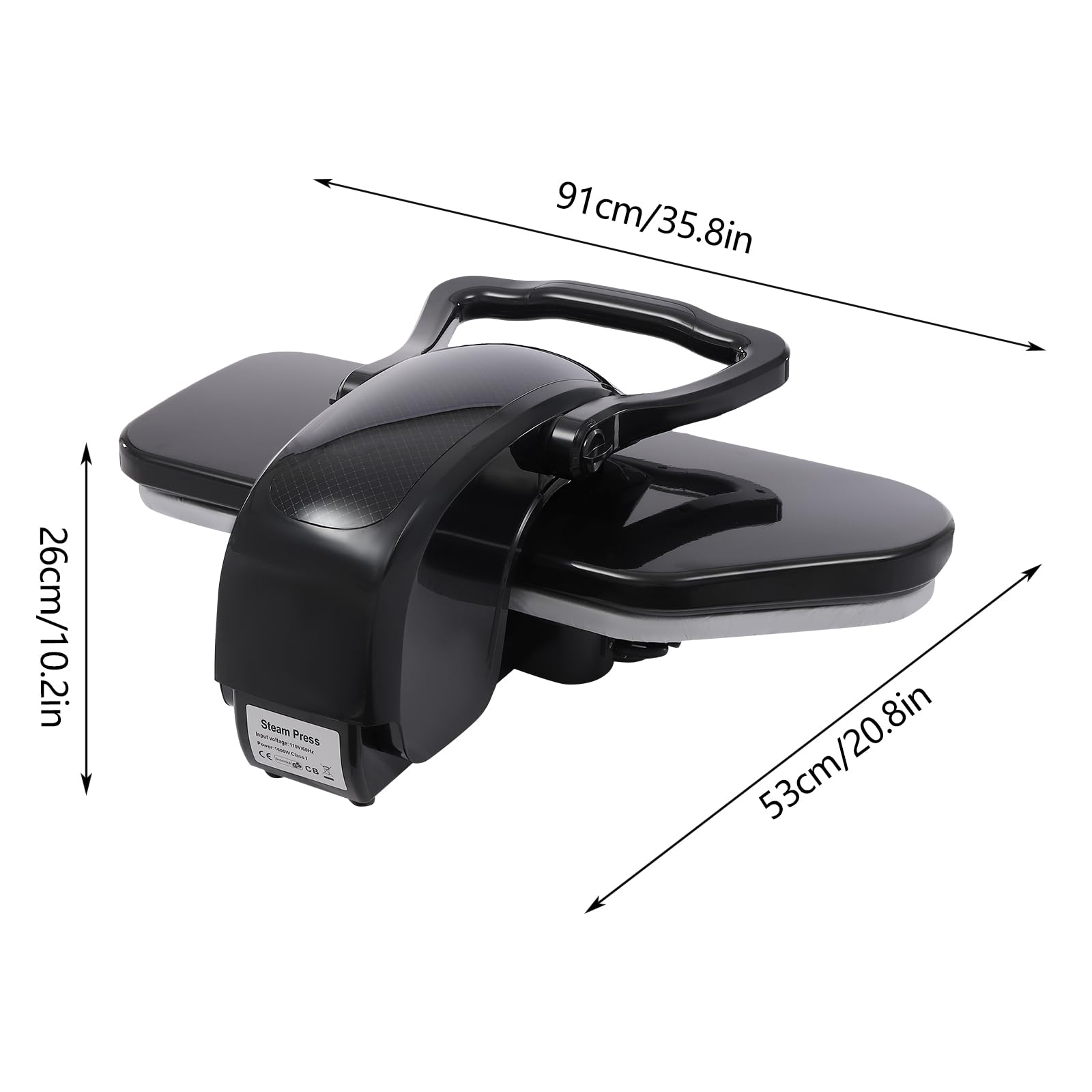 Digital Steam Press for Clothes - Fast Heating Iron with Touch Screen, Multiple Fabric Settings & Steam Burst Function - Heavy Duty Fabric Press Machine (Black) | Perfect for Home Laundry, Professional Tailoring & Wrinkle Removal