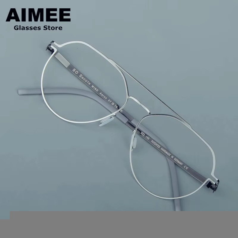 Aimee Unisex Full Rim Oval Double Bridge Steel Eyeglasses Frame 19146 - Lightweight Durable Eyewear for Reading, Work & Fashion (Black/Silver)