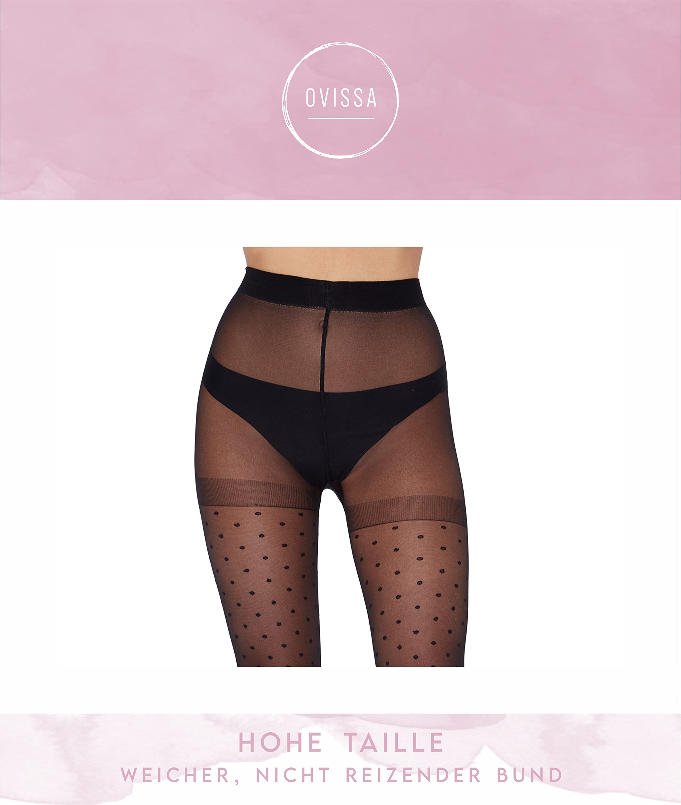 OVISSA Polka Dot Tights 20 Denier High Waist for Women - Sexy Outfit & Hosiery