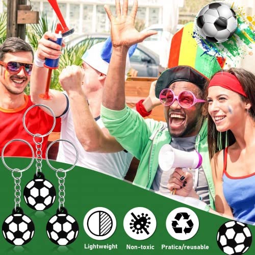 10PCS Football Keychains - Soccer Key Rings for Backpacks & Gifts