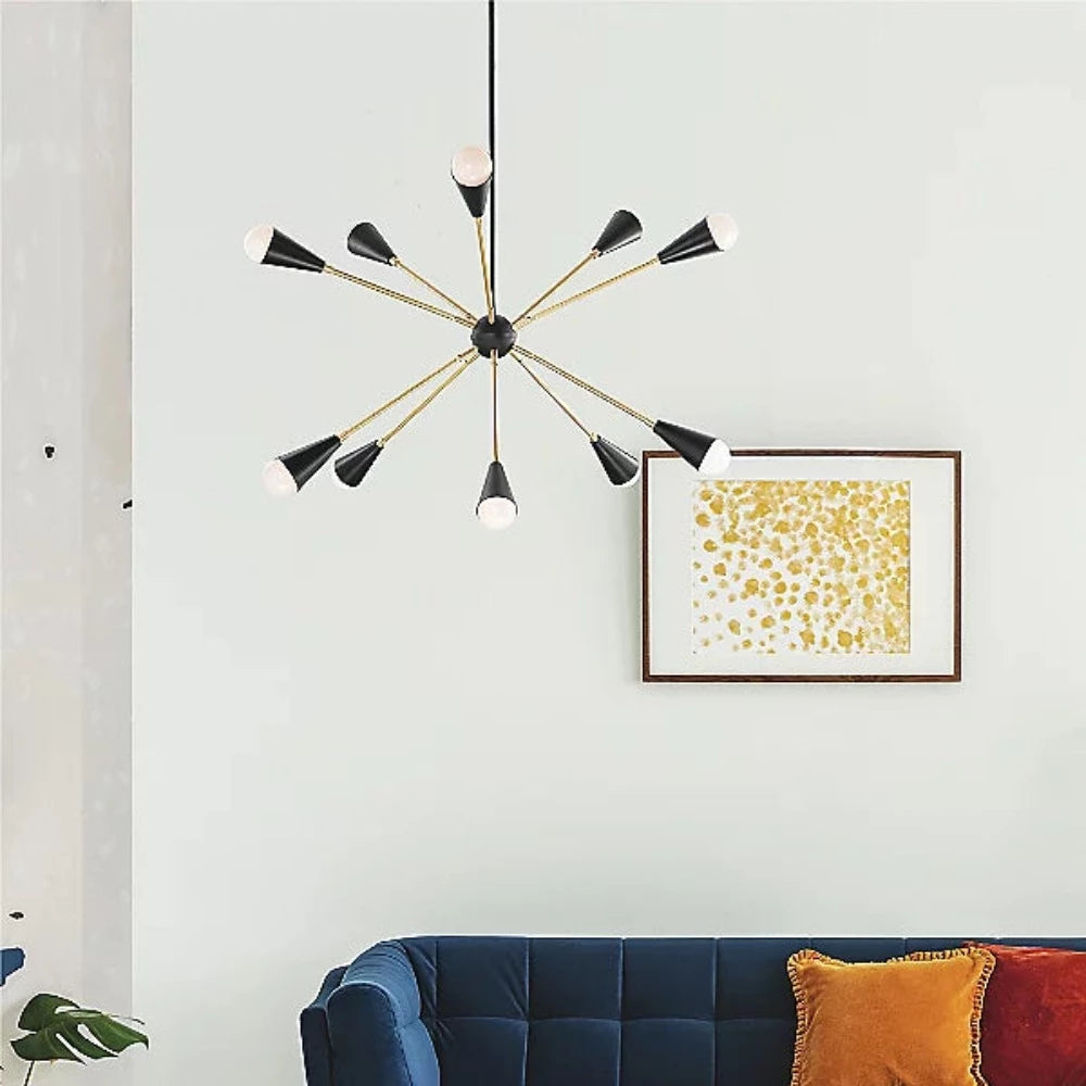 Blair Sputnik Chandelier - Modern 8-Light Ceiling Fixture with Crystal Accents for Dining Room, Living Room & Bedroom Lighting