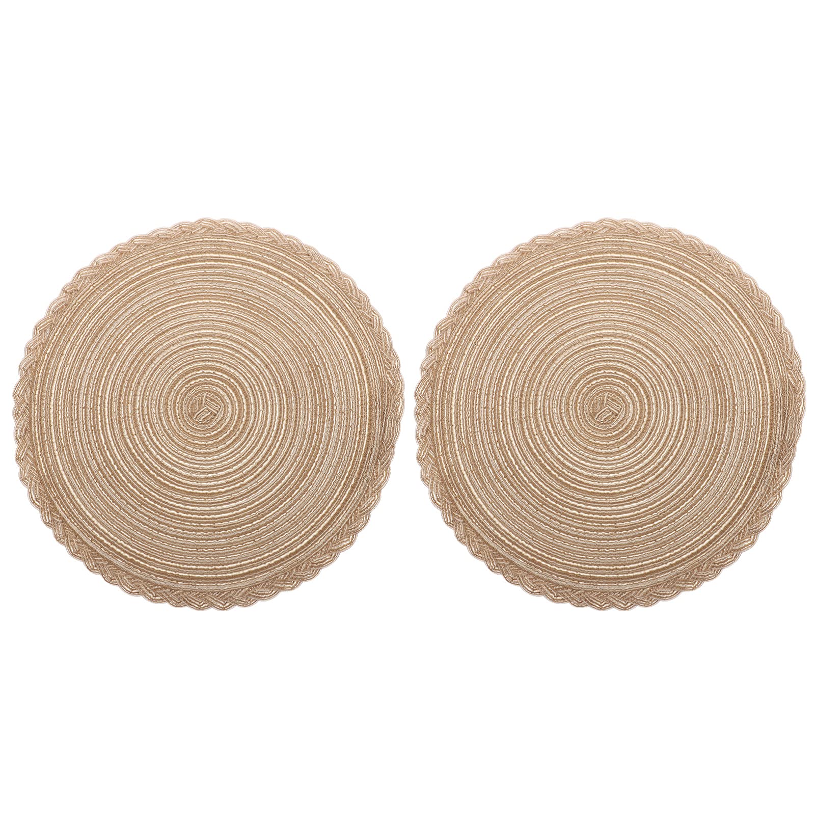 Premium Hemoton 2-Pack Round Cotton Placemats - Thick Braided Cotton Rope Table Mats for Dining, Woven Macrame Boho Style Place Settings - Perfect for Farmhouse Kitchens, Boho Chic Dining Rooms & Outdoor Entertaining
