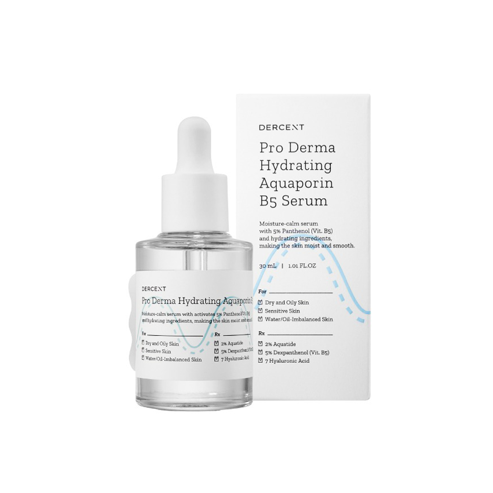 DERMACEUTICAL Pro Derma Hydrating Aquaporin B5 Serum 30ml - Deep Moisturizing Facial Treatment for Dry Skin - Perfect for Nighttime Skincare Routine & Anti-Aging Care