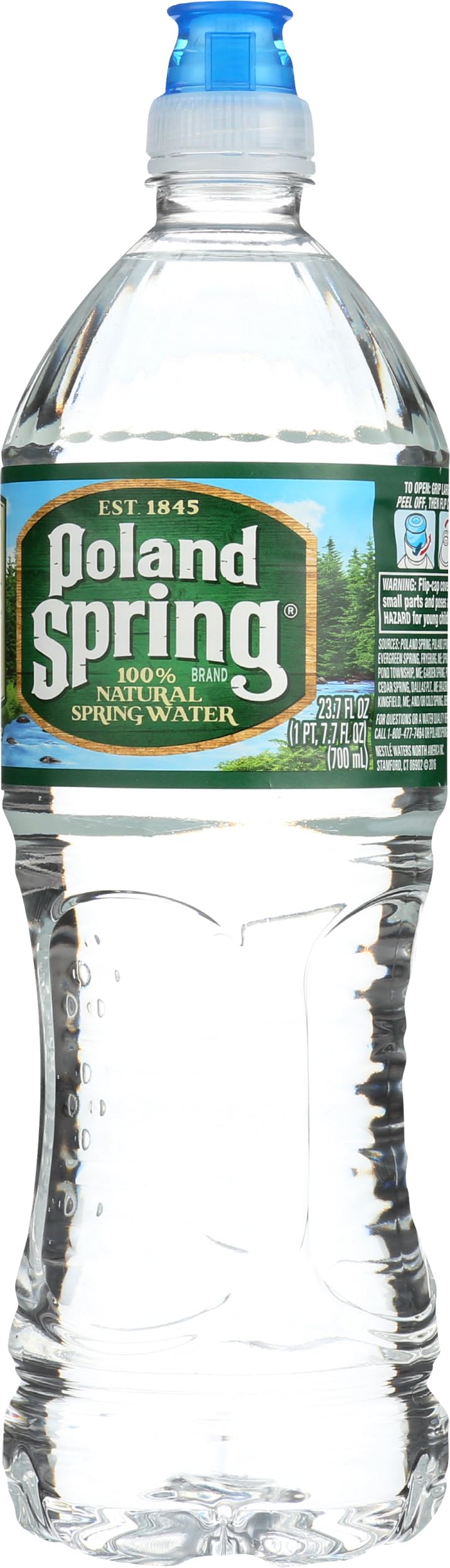 Poland Spring Natural Spring Water with Sport Cap - 23.7 Fl Oz (Pack of 12) - Hydration for Sports, Gym, Hiking & Outdoor Activities