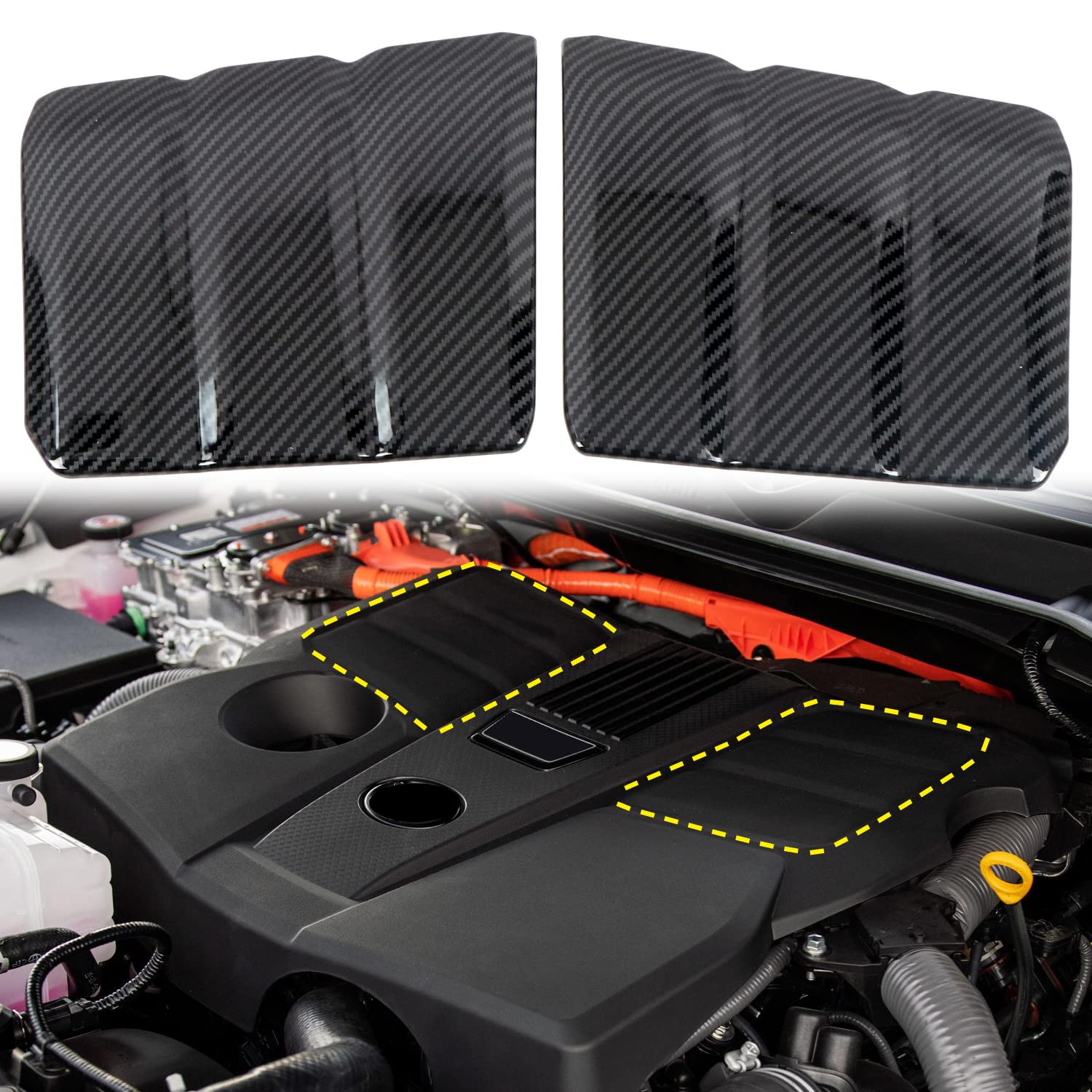 2022-2023 Toyota Tundra Hood Cover & Engine Protector - ABS Carbon Fiber Design (2-Piece Set) | Durable Car Accessories for Off-Road & Daily Driving Protection