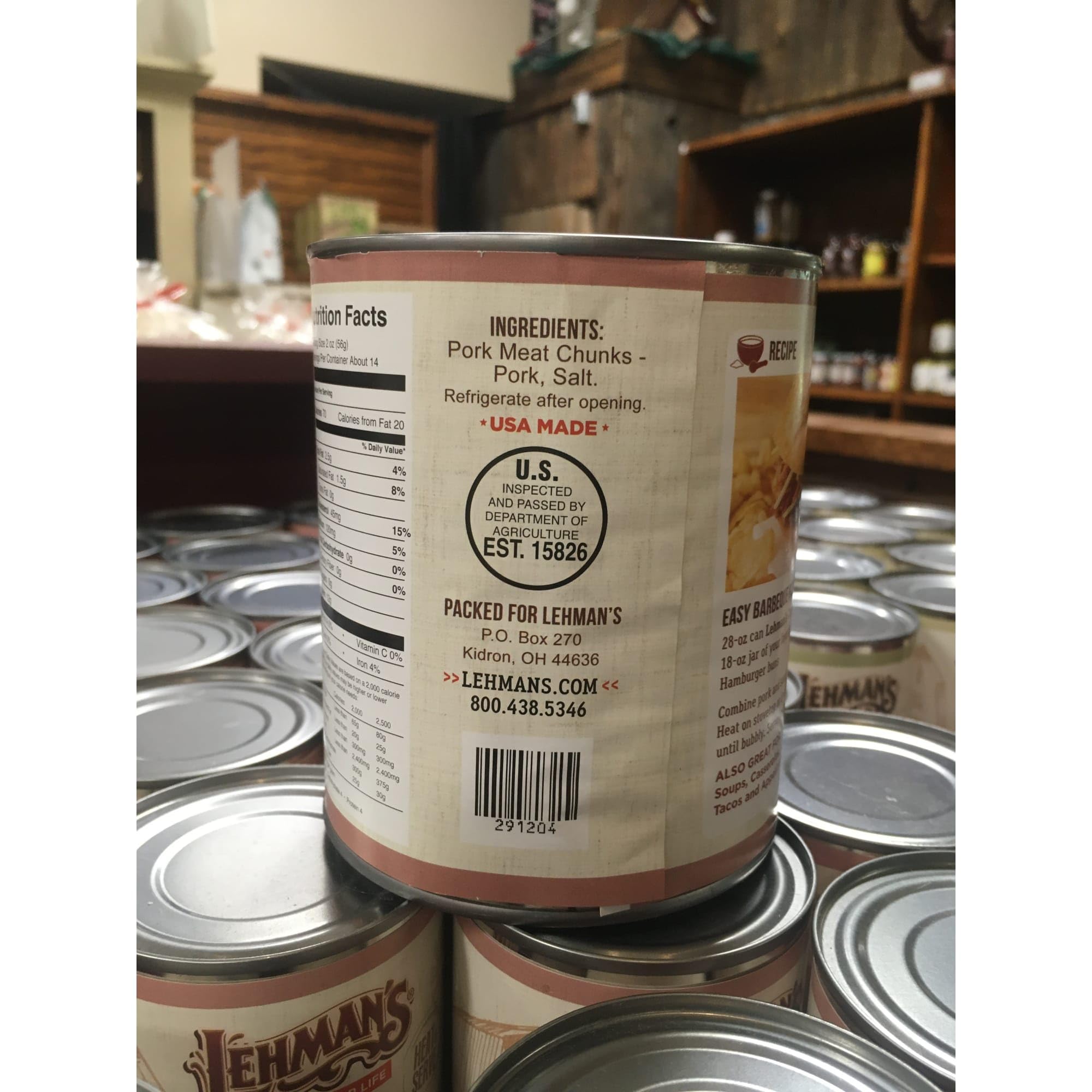 Premium All-Natural Canned Pork - USA Made Ready-to-Eat Meat (28oz, Case of 12) | Emergency Food Supply, Camping Essentials & Everyday Convenience | Long Shelf Life Protein for Survival Kits, Outdoor Adventures & Pantry Staples
