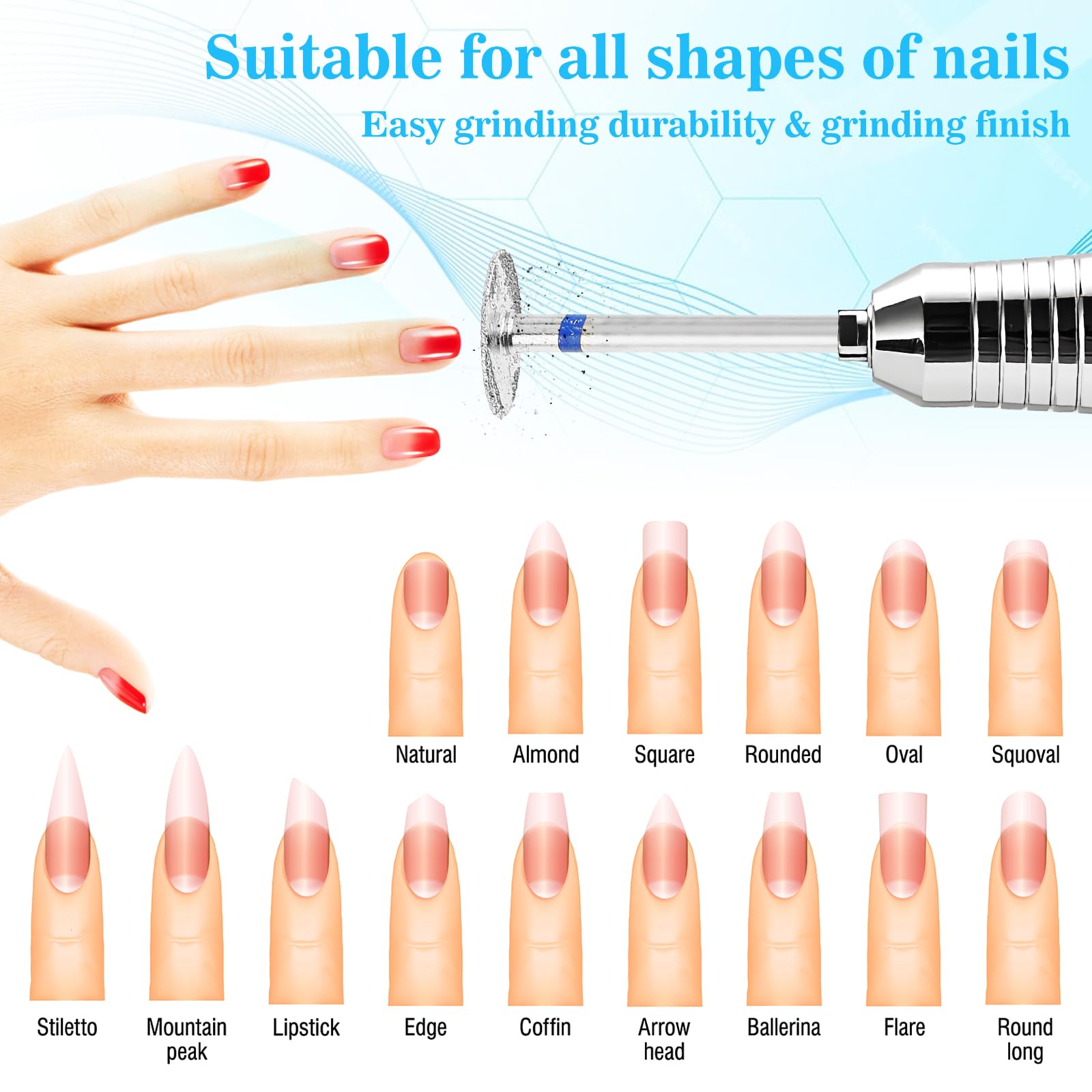 Jeffdad 3 Pcs Disc Nail Drill Bits - Electric Foot File & Pedicure Drill Bits for Callus Remover, Professional Manicure & Pedicure Tools (No.103) - Perfect for Salon, Spa & At-Home Nail Care