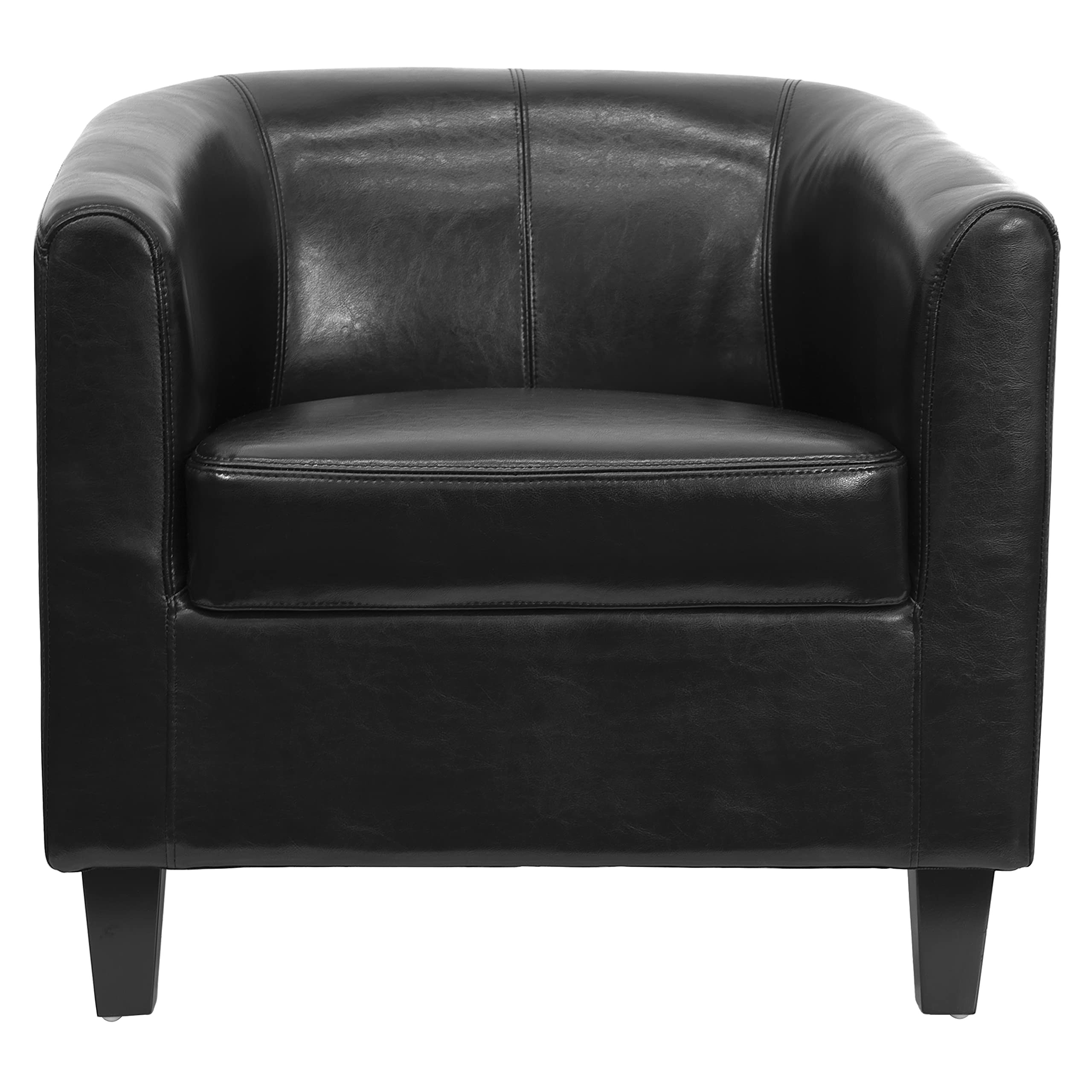 Premium Black LeatherSoft Lounge Chair - Comfortable Modern Recliner for Living Room, Bedroom & Office - Perfect for Relaxing, Reading & Napping