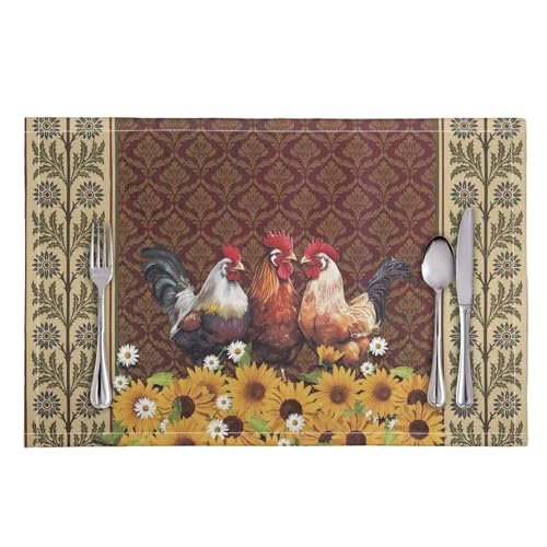 Sunflowers Chickens
