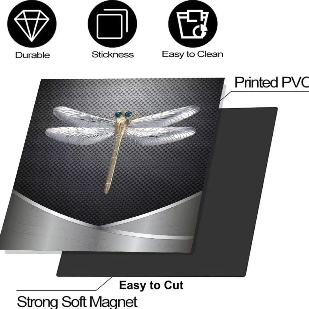 Stainless Steel Dragonfly Dishwasher Magnet Cover - Reusable & Removable Magnetic Panel Decal for Dishwasher & Refrigerator (23